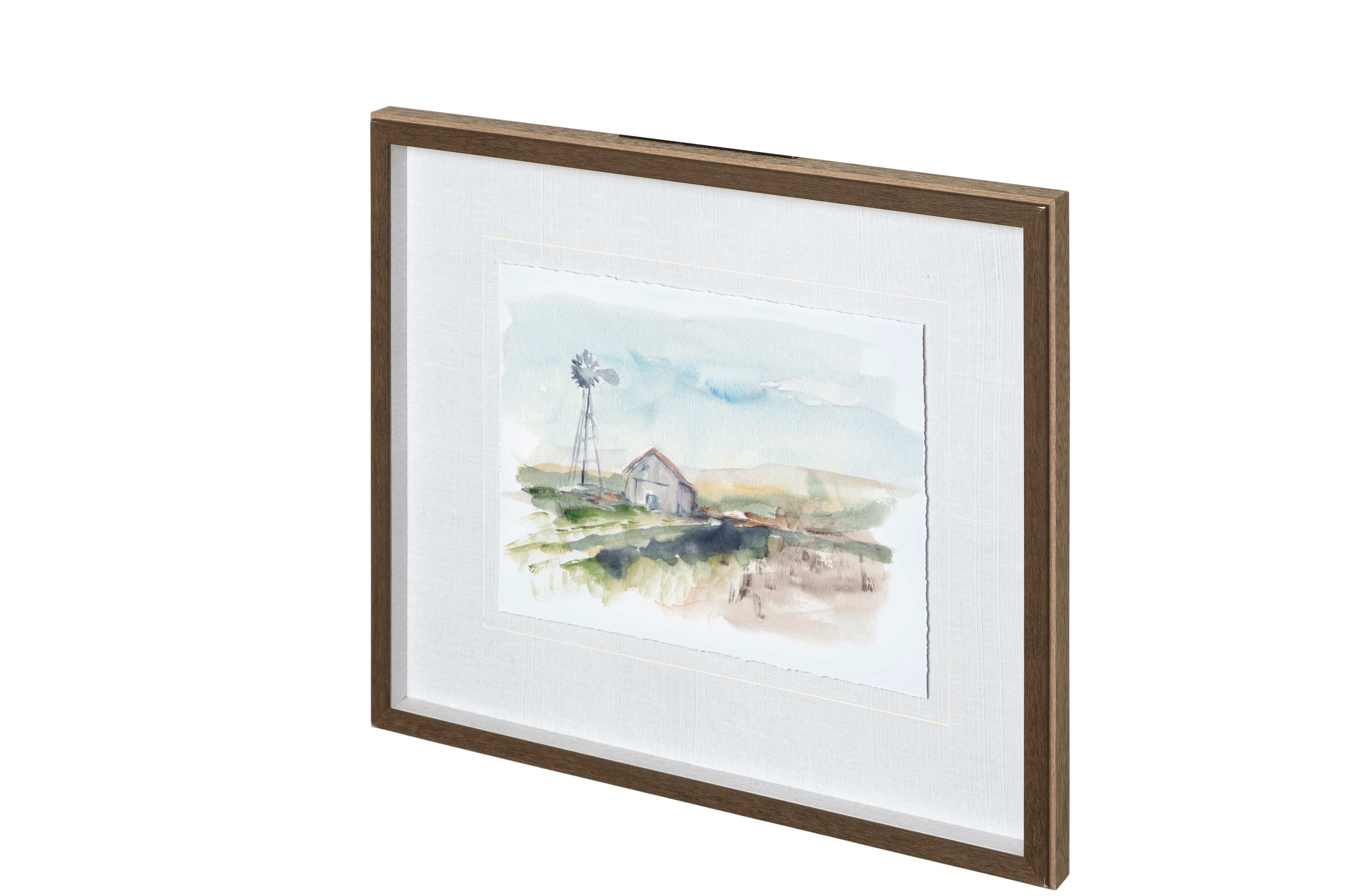 Rural Plein Air II by Ethan Harper a Hand Embellished Textured Framed Art Print Matted under Glass — product photograph