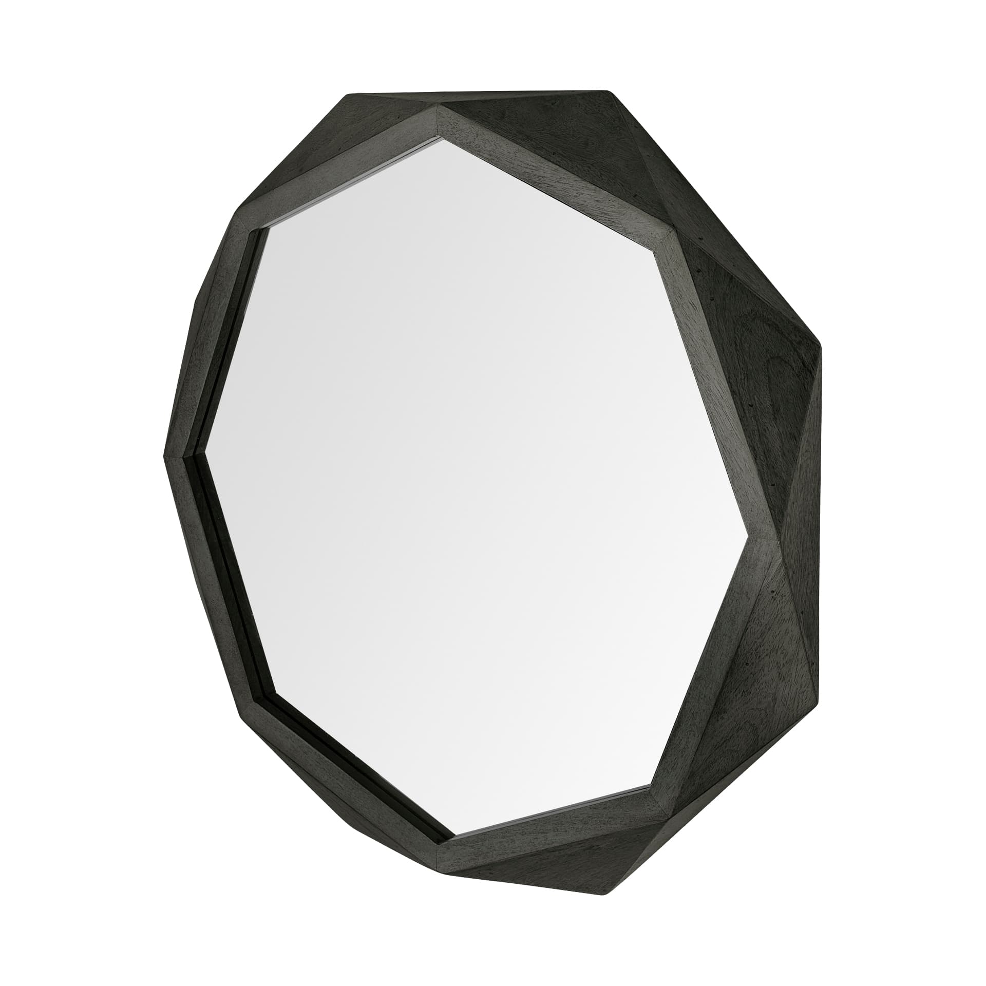 Aramis II 41L x 41H Octagon Black Wood Frame Wall Mirror — product photograph