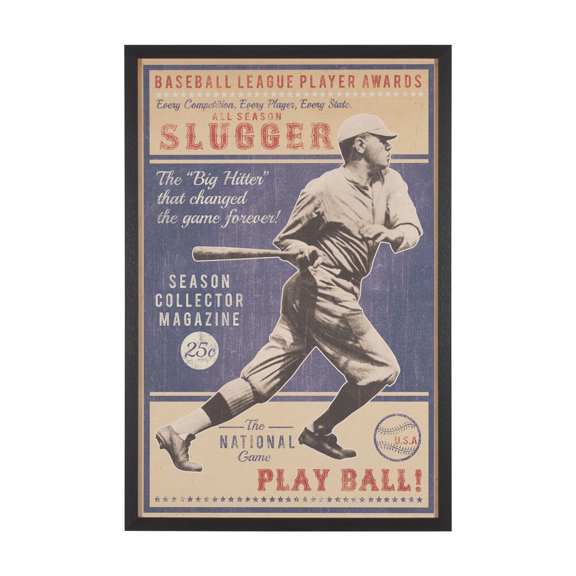 Play Ball by The Vintage Collection a Hand Embellished Framed Art Print — product photograph