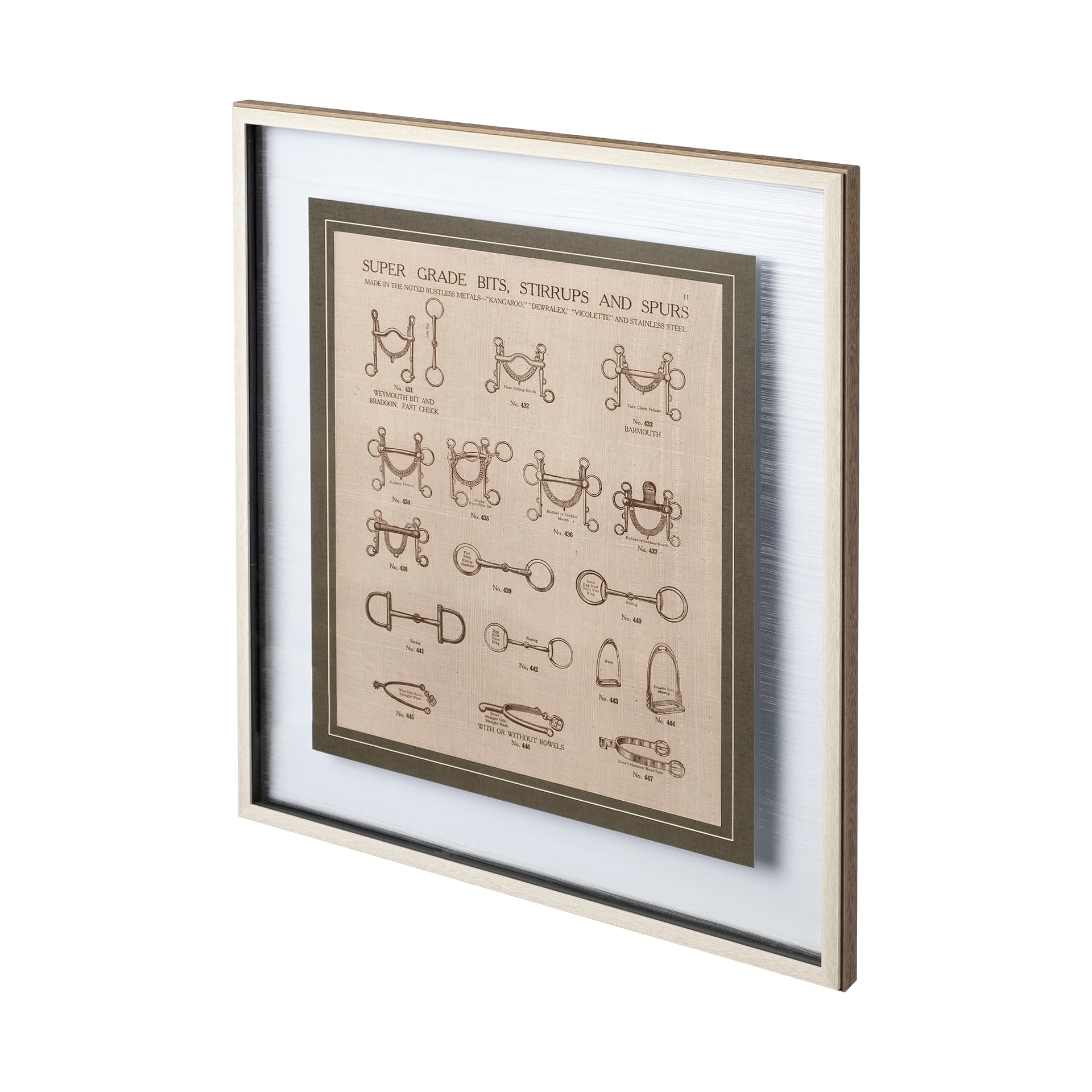 Equine Riding Gear I v2 by Mercana Studio Hand Embellished Framed Art Print Matted under Glass — product photograph