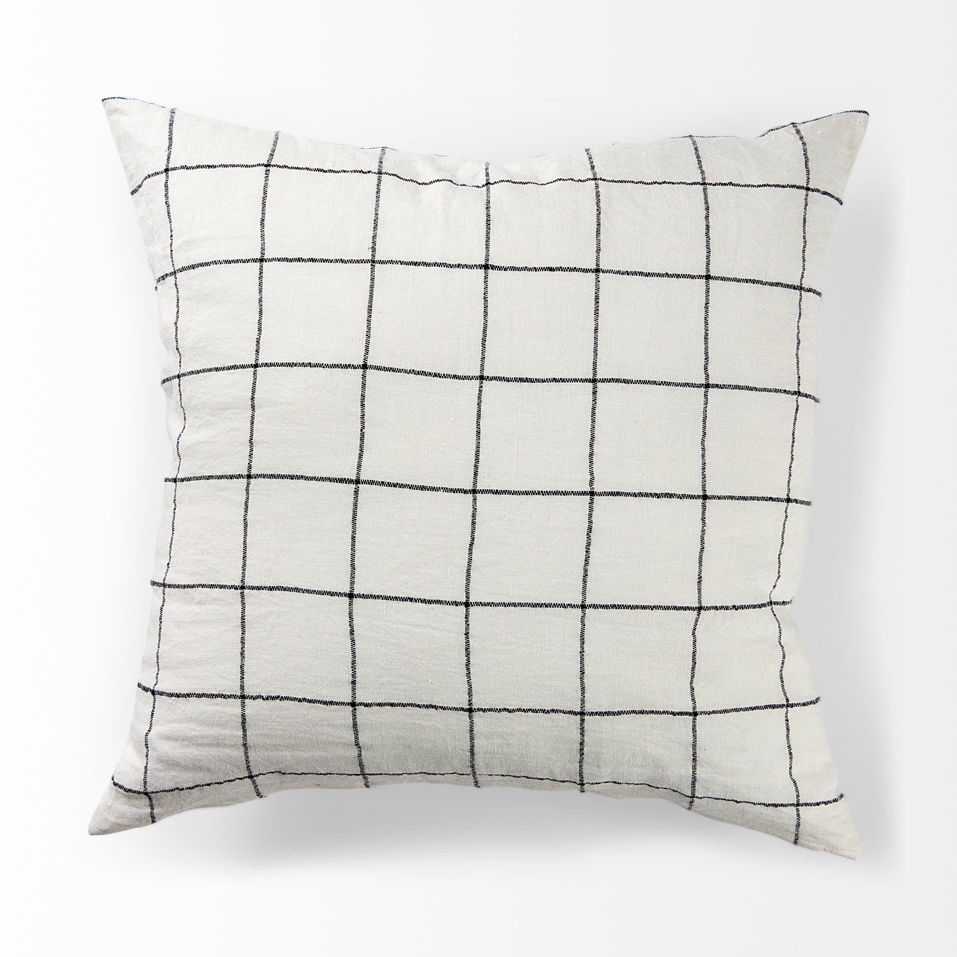 Suzanne 22 x 22 White/Black Square Pattern Pillow Cover — product photograph