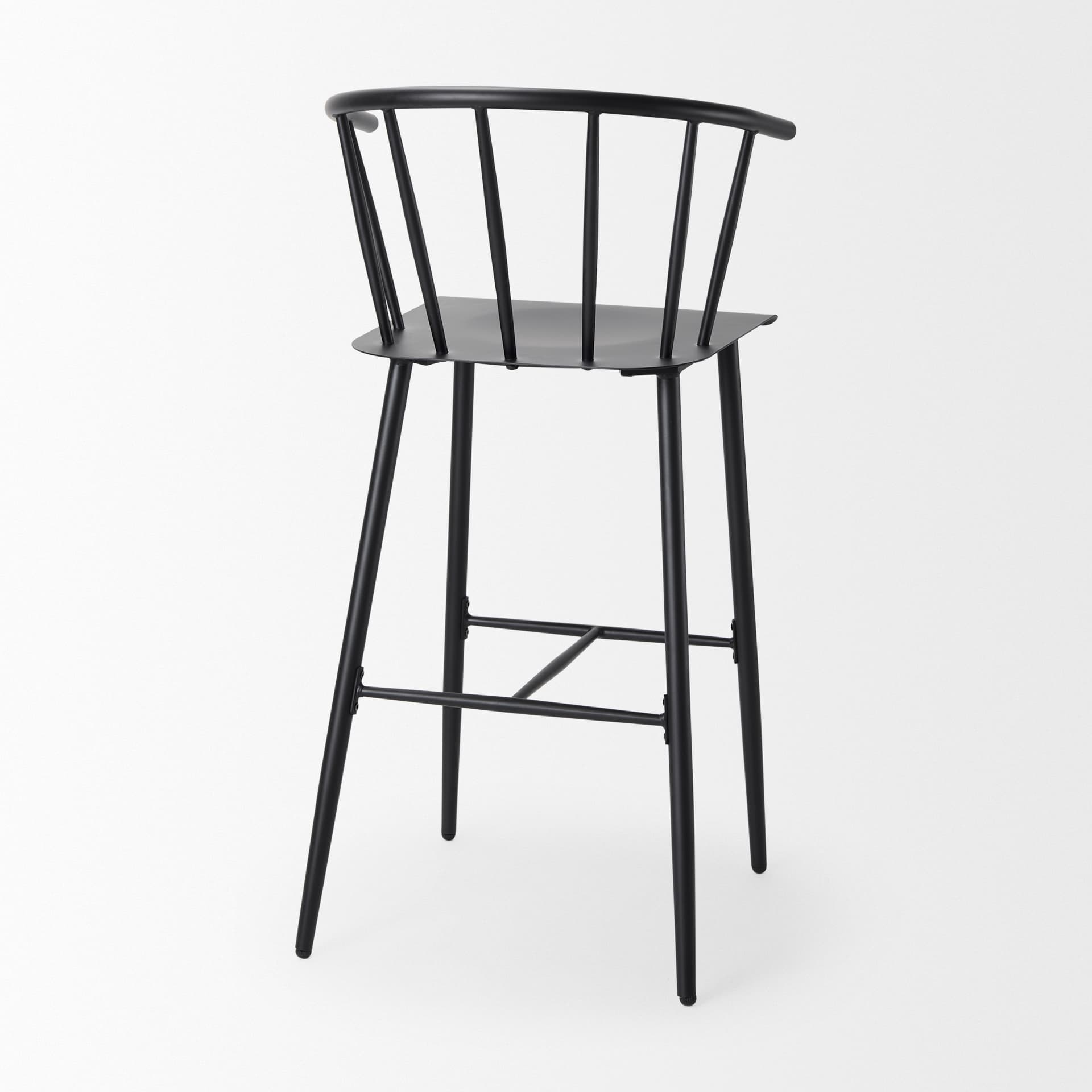 Colin Backless 42.1in Seat Counter Stool | Black Metal w/ Arm — product photograph