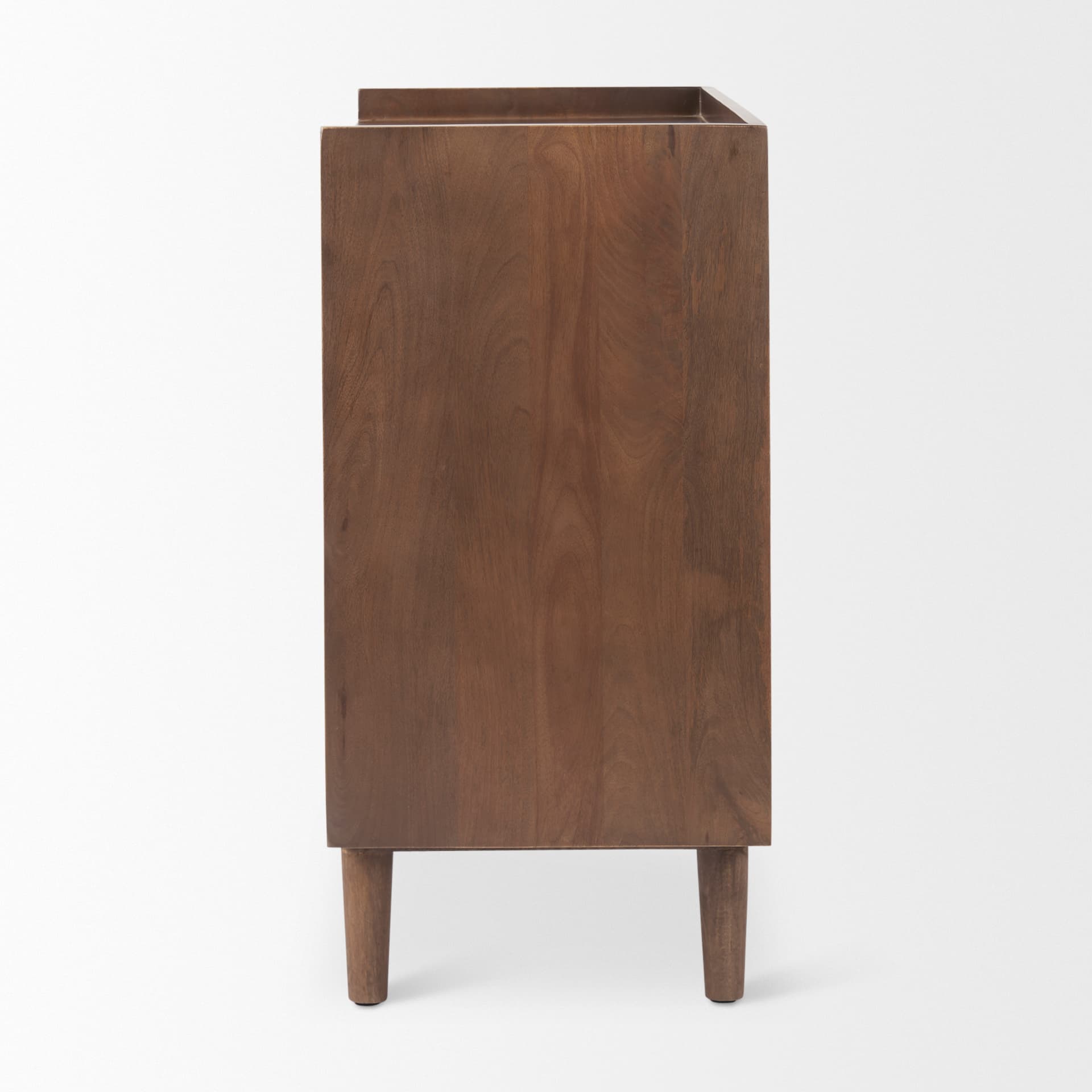 Lillie 36.0L x 16.0W x 32.0H Medium Brown Wood 2 Door Tray Top Accent Cabinet — product photograph