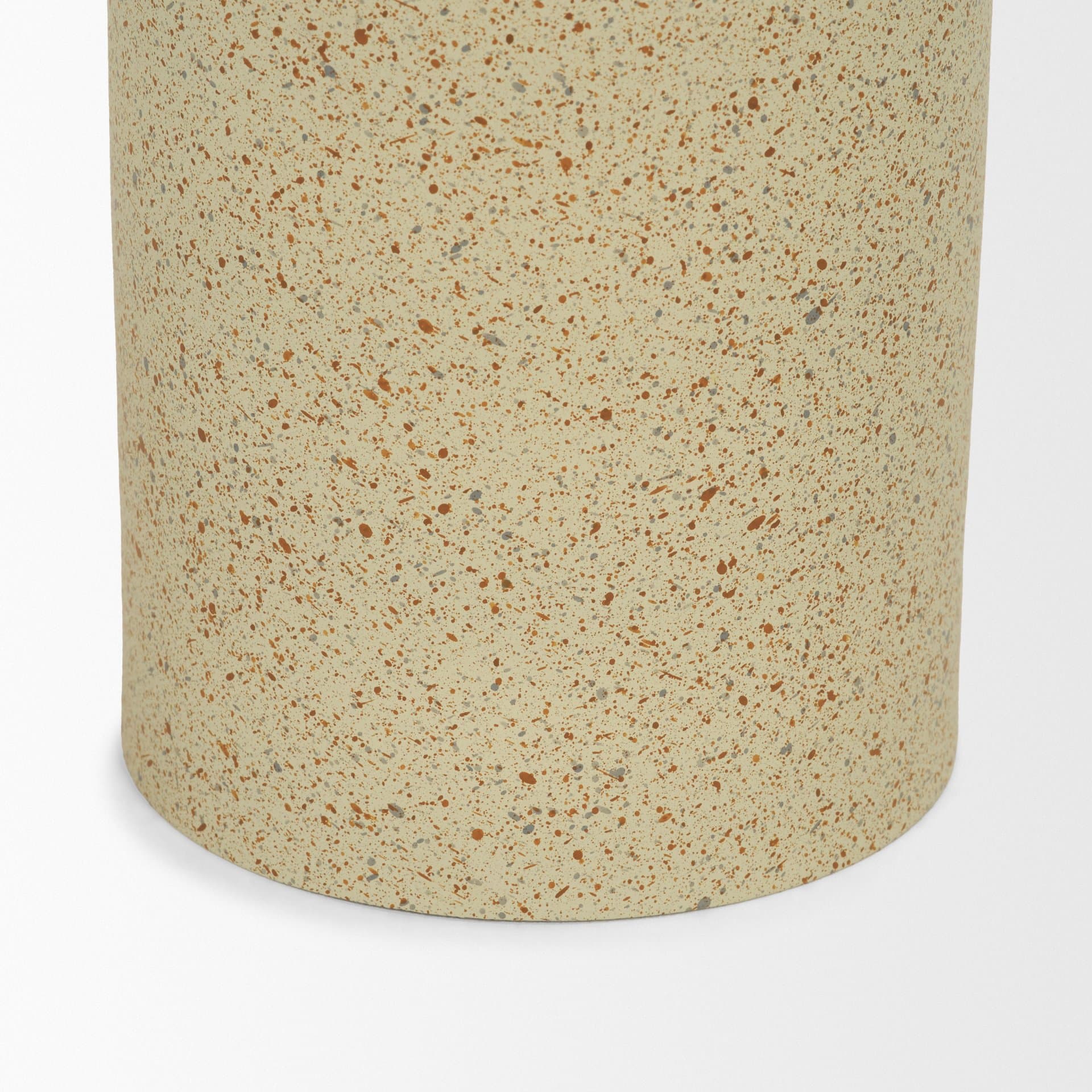 Akira Large Textured Beige Metal Pillar Candle Holder — product photograph