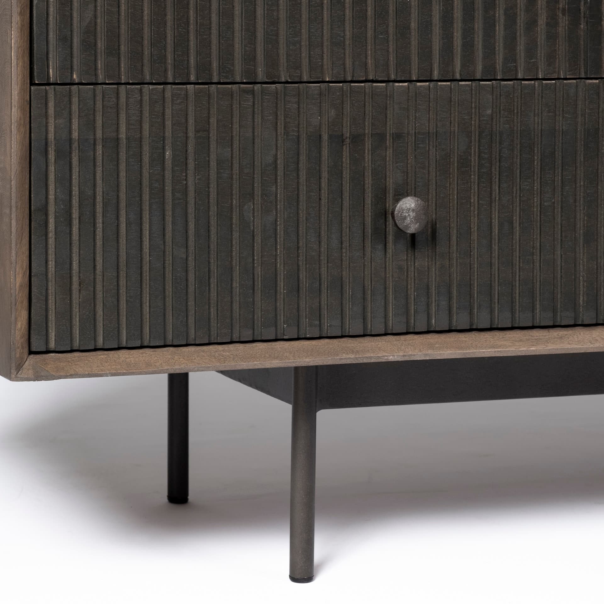 Grace 70Wx18.5Lx31.25H Two-Tone Brown Solid Wood 6 Drawer Sideboard — product photograph