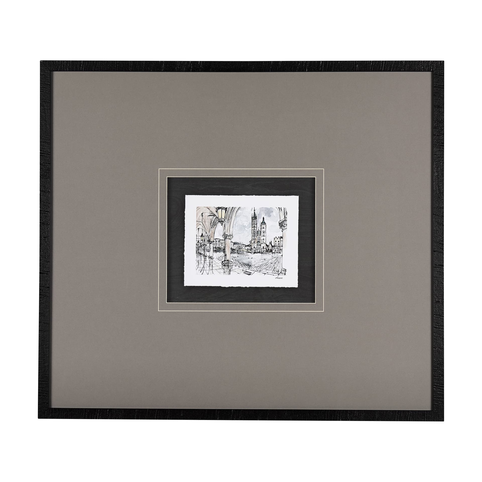 Travel memories IV by Natalia a Framed Art Print Matted under Glass — product photograph