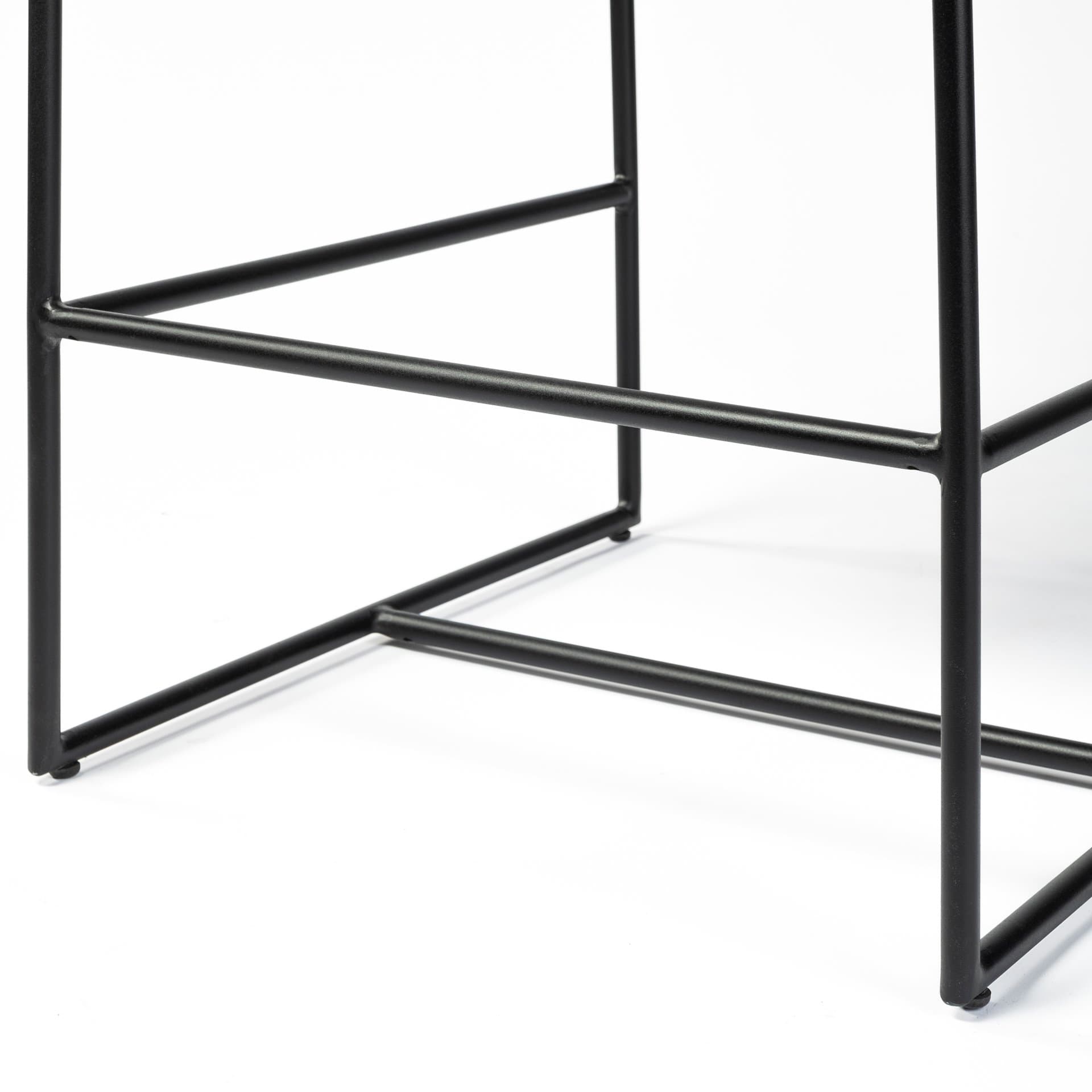 Stamford Backless 36.8in Seat Counter Stool | Black Leather w/ Metal — product photograph