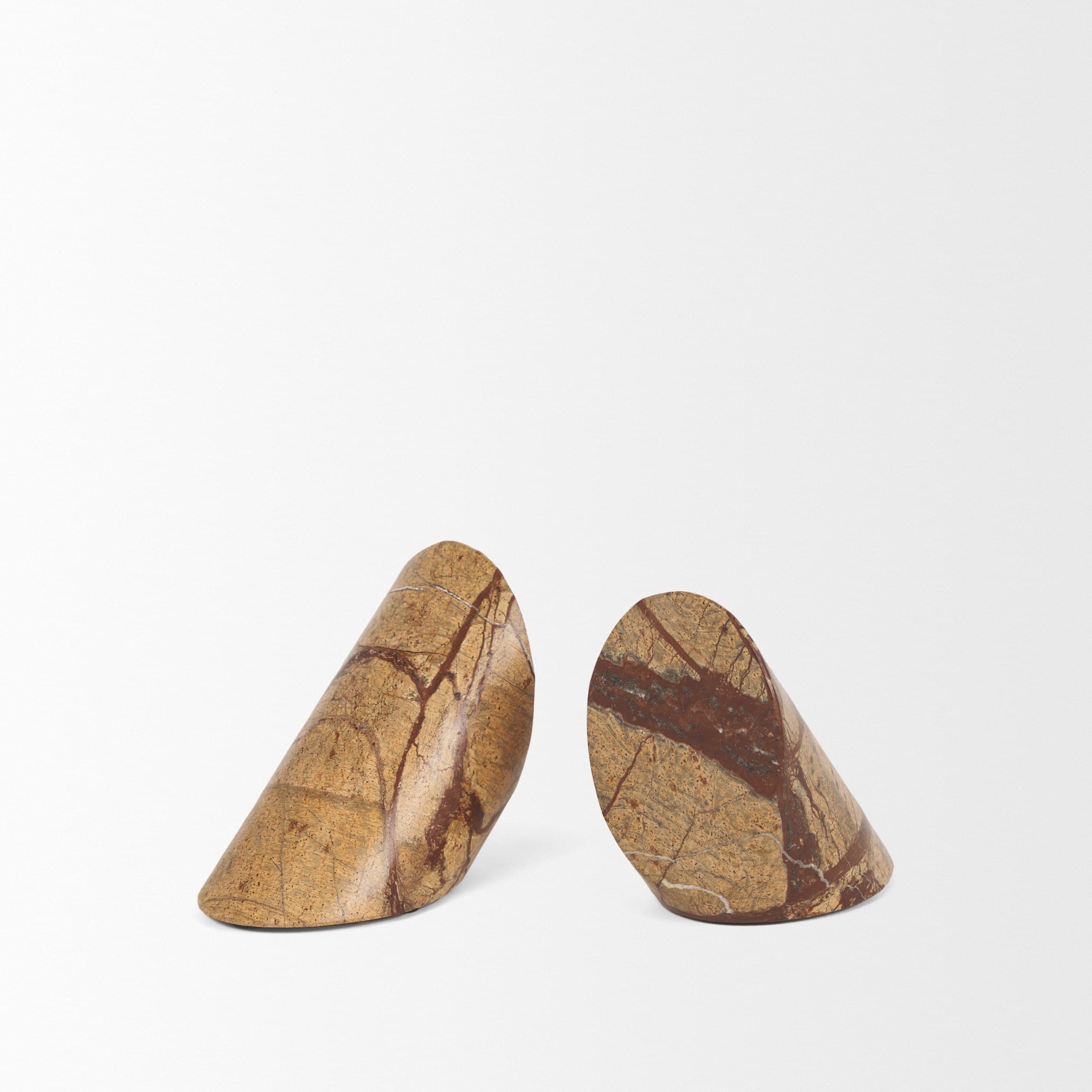 Rahima Brown Forest Marble Angled Bookends — product photograph