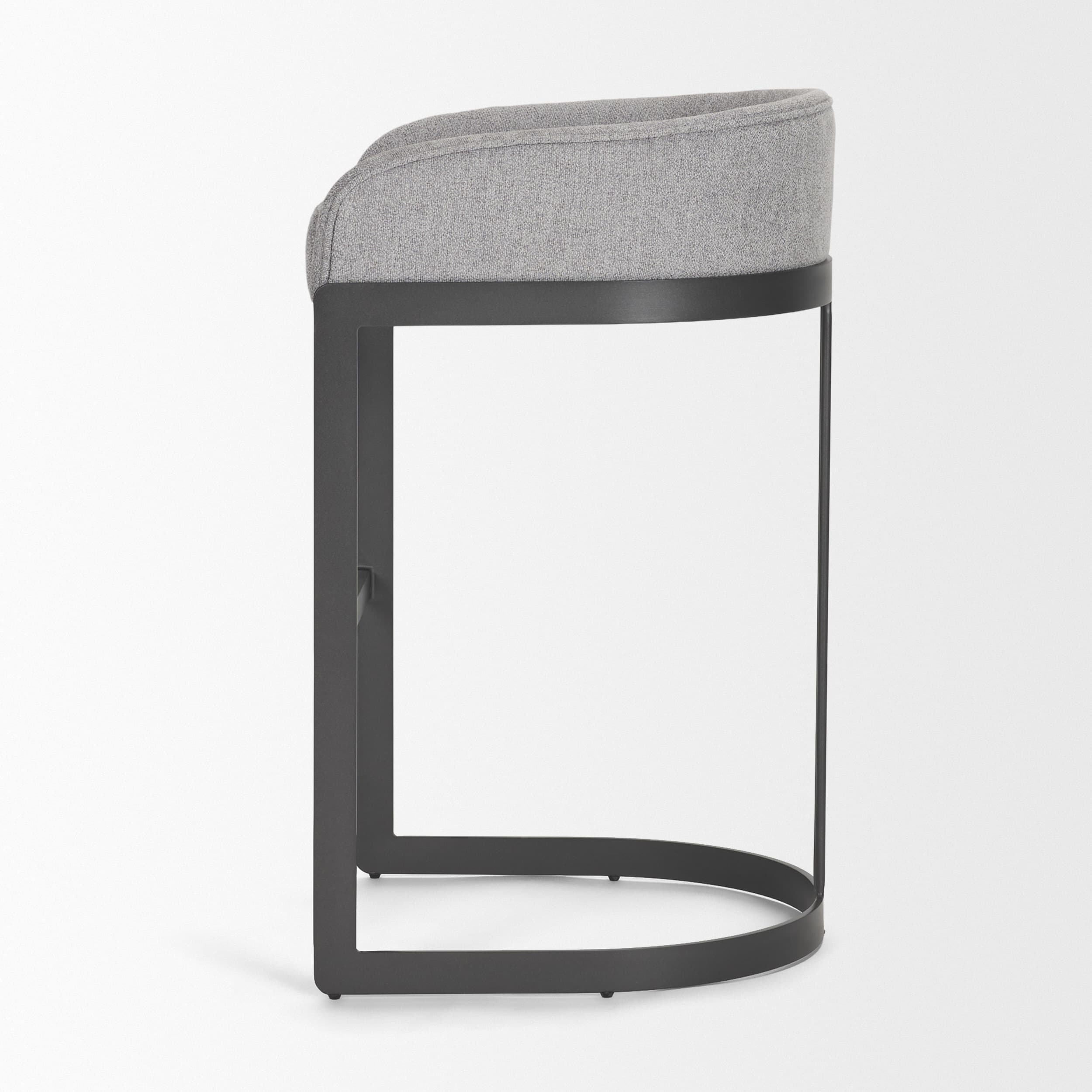 Hollyfield Low Back 32.7in Seat Counter Stool | II Gray Fabric w/ Bar — product photograph