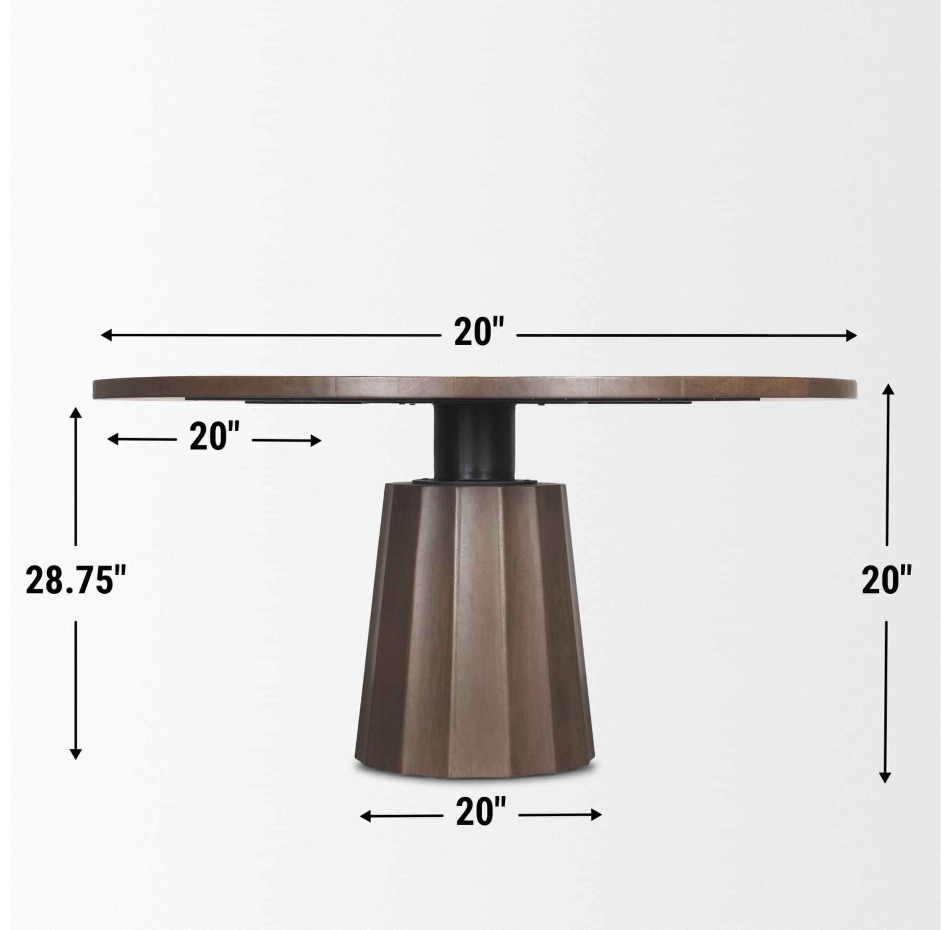 Swanson 60" Round Pedestal Dining Table | Dark Brown Wood | Seats 6 — product photograph