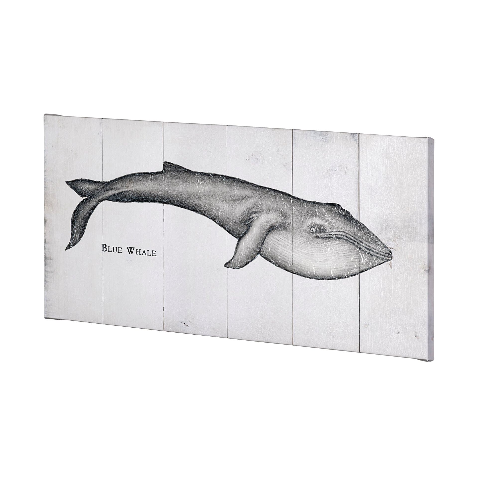 Blue Whale by Mercana Studio a Hand Embellished Textured Canvas — product photograph