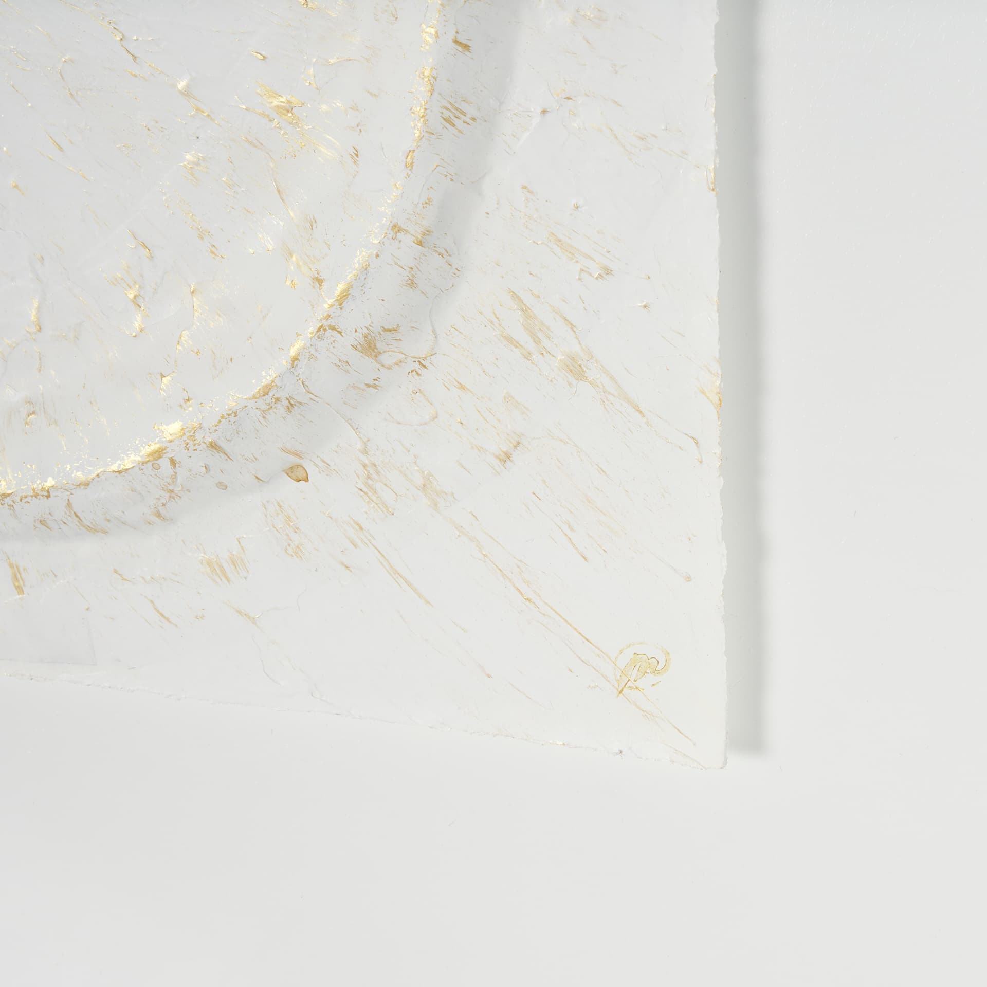 Equal Quadrants White by Studio M a handmade Original Framed 3D Textured Artwork under Glass — product photograph