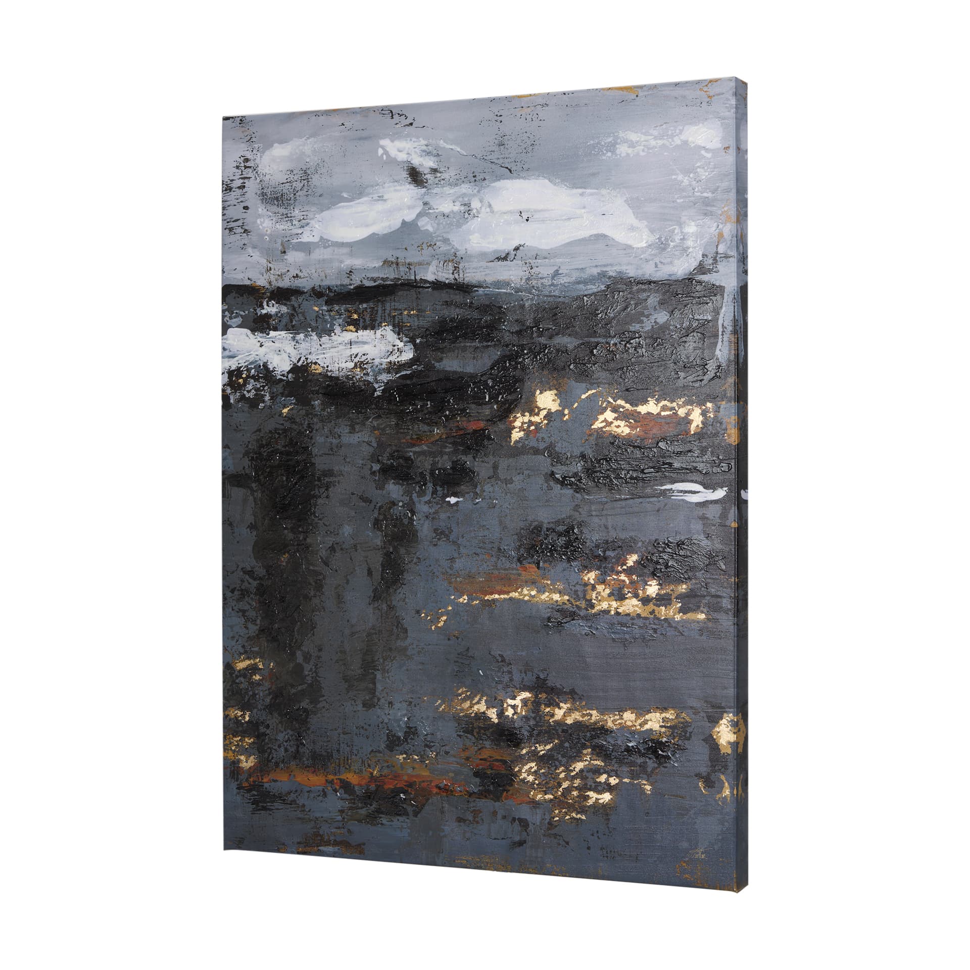 Silver and gold inspiration II by Mercana Studio a Hand Embellished Textured Canvas — product photograph