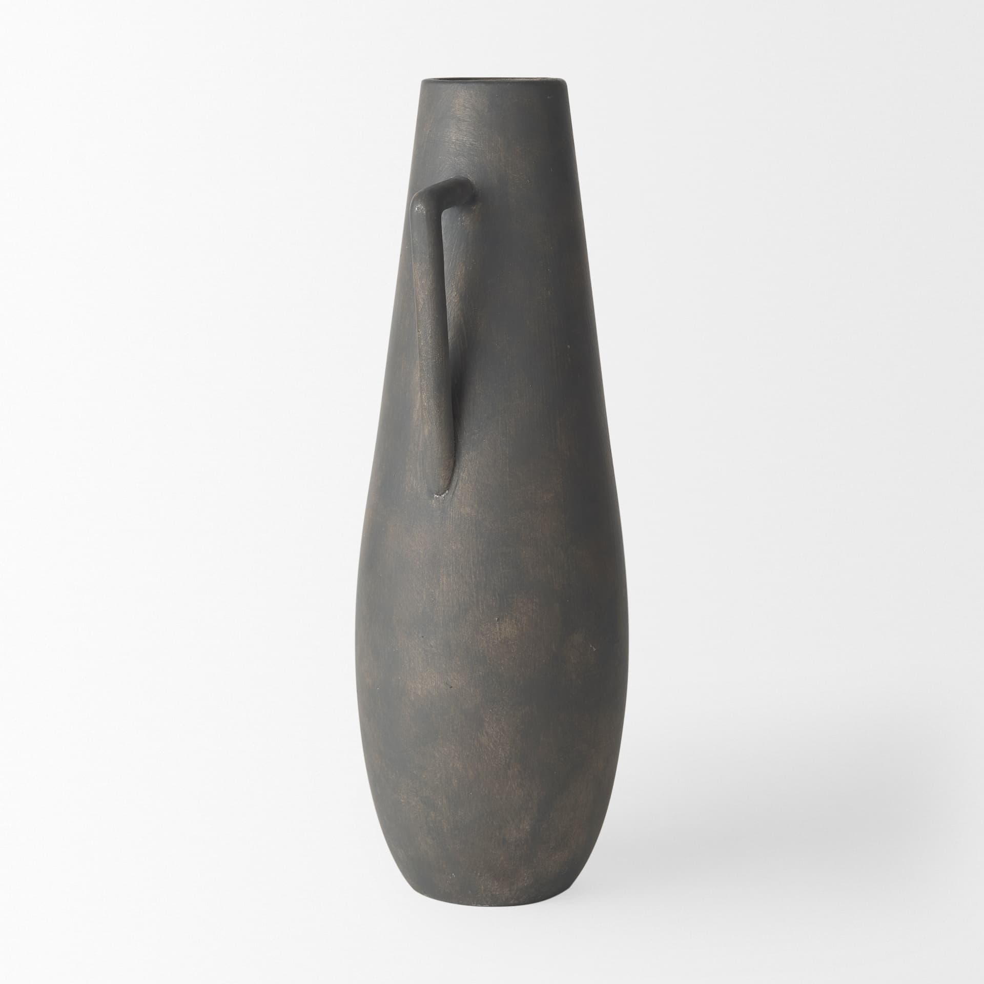 Kilian Tall Matte Brown-Gray Double Ear Vase — product photograph