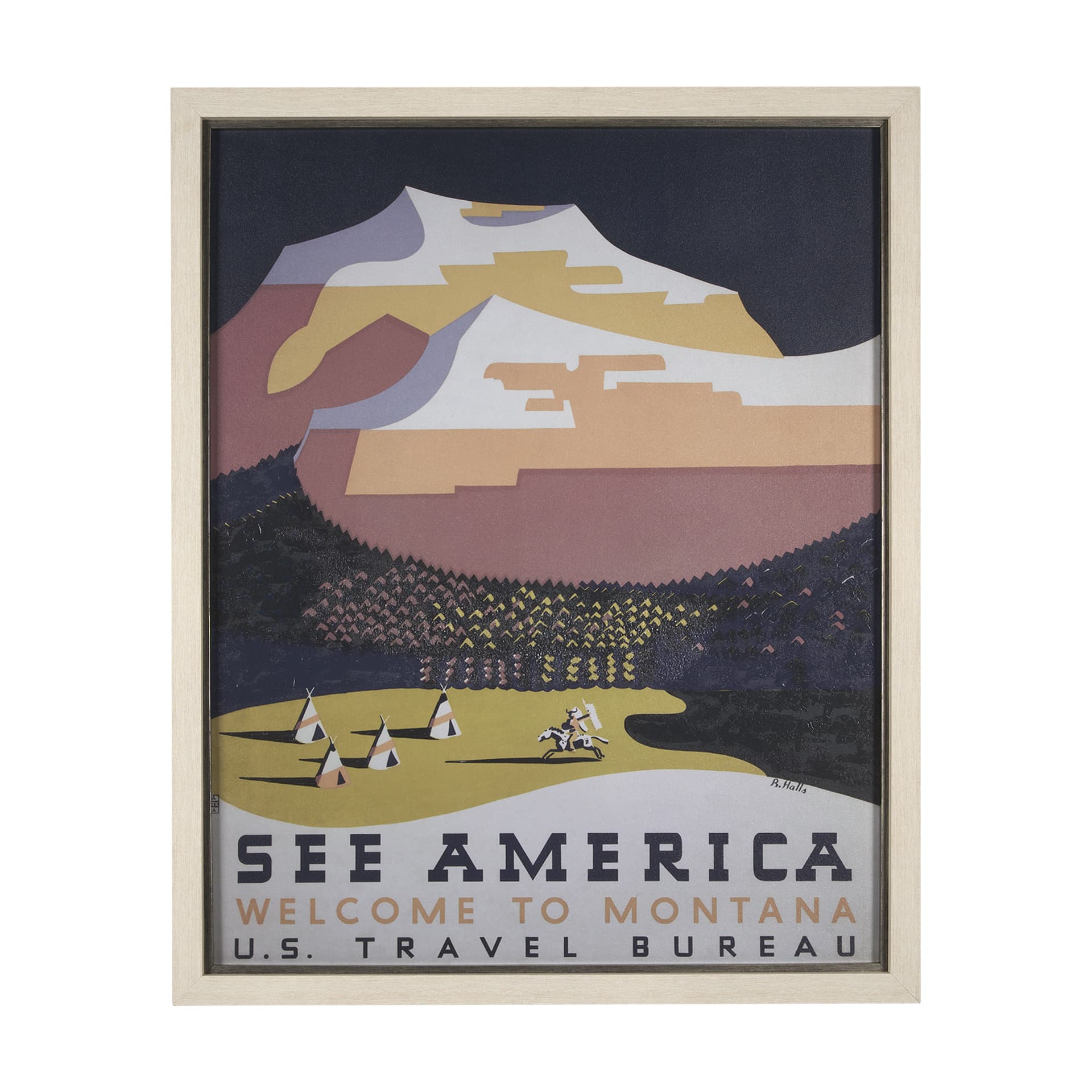 See America by Vintage Collection a Hand Embellished Textured Framed Art Print — product photograph
