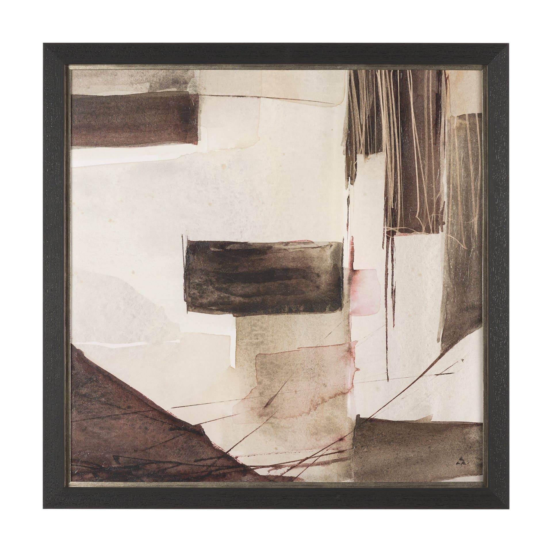 Quiet Constructs II by Mercana Studio Hand Embelished Textured Framed Artwork Matted — product photograph