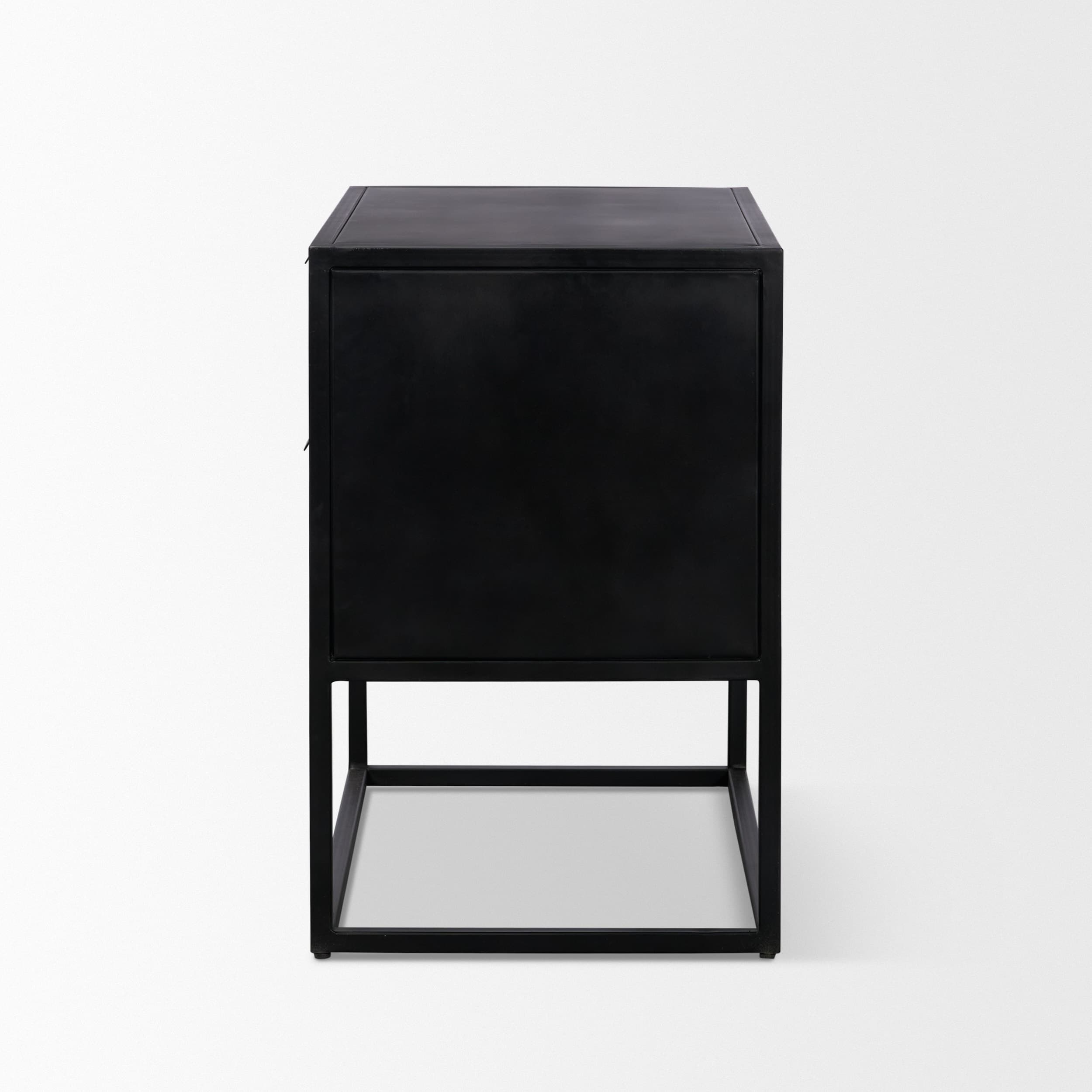Sloan Light Brown W/ Black Metal Frame Side Table — product photograph