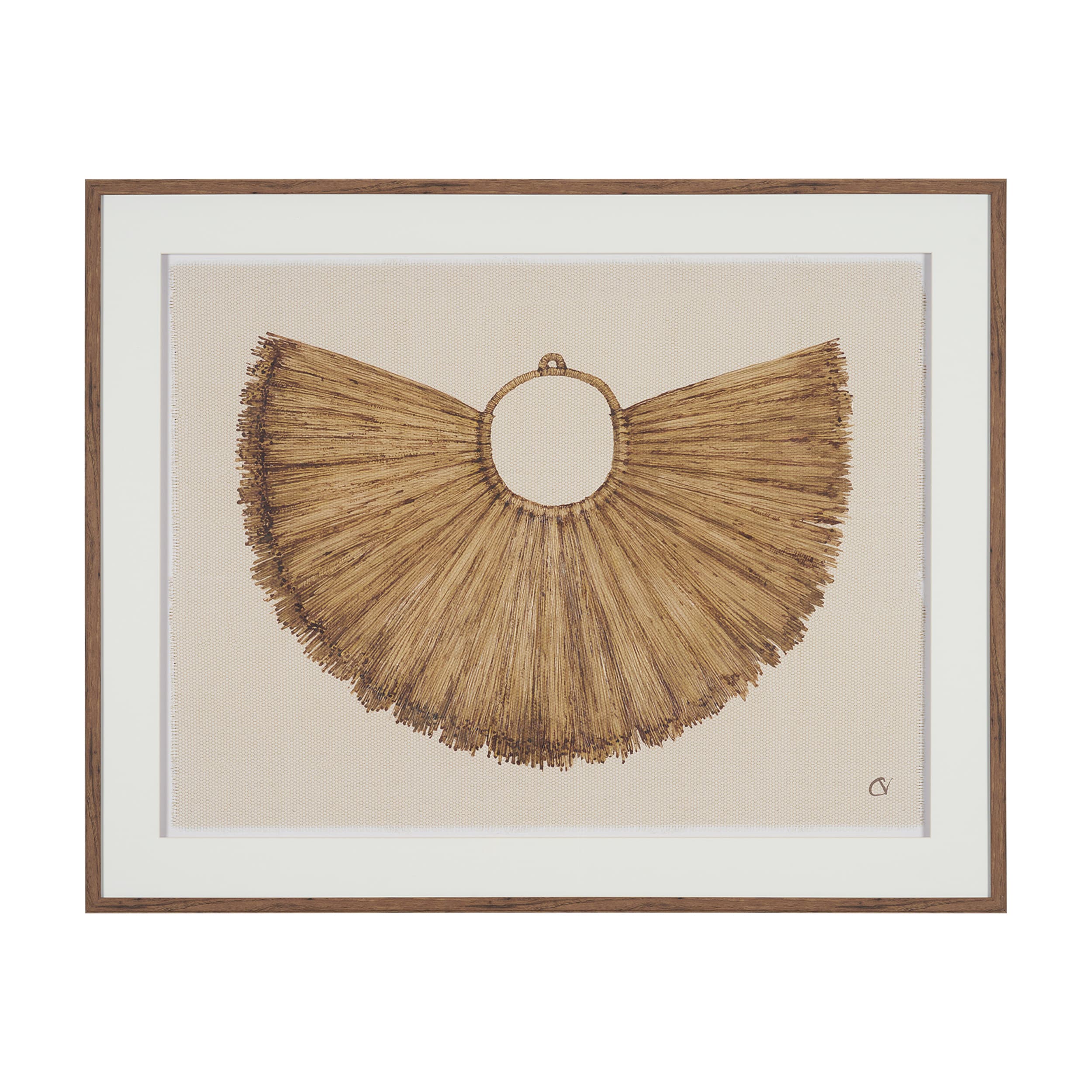 Papua Necklace I by Mercana Studio Hand-Embellished Textured Framed Artwork Matted under Glass — product photograph