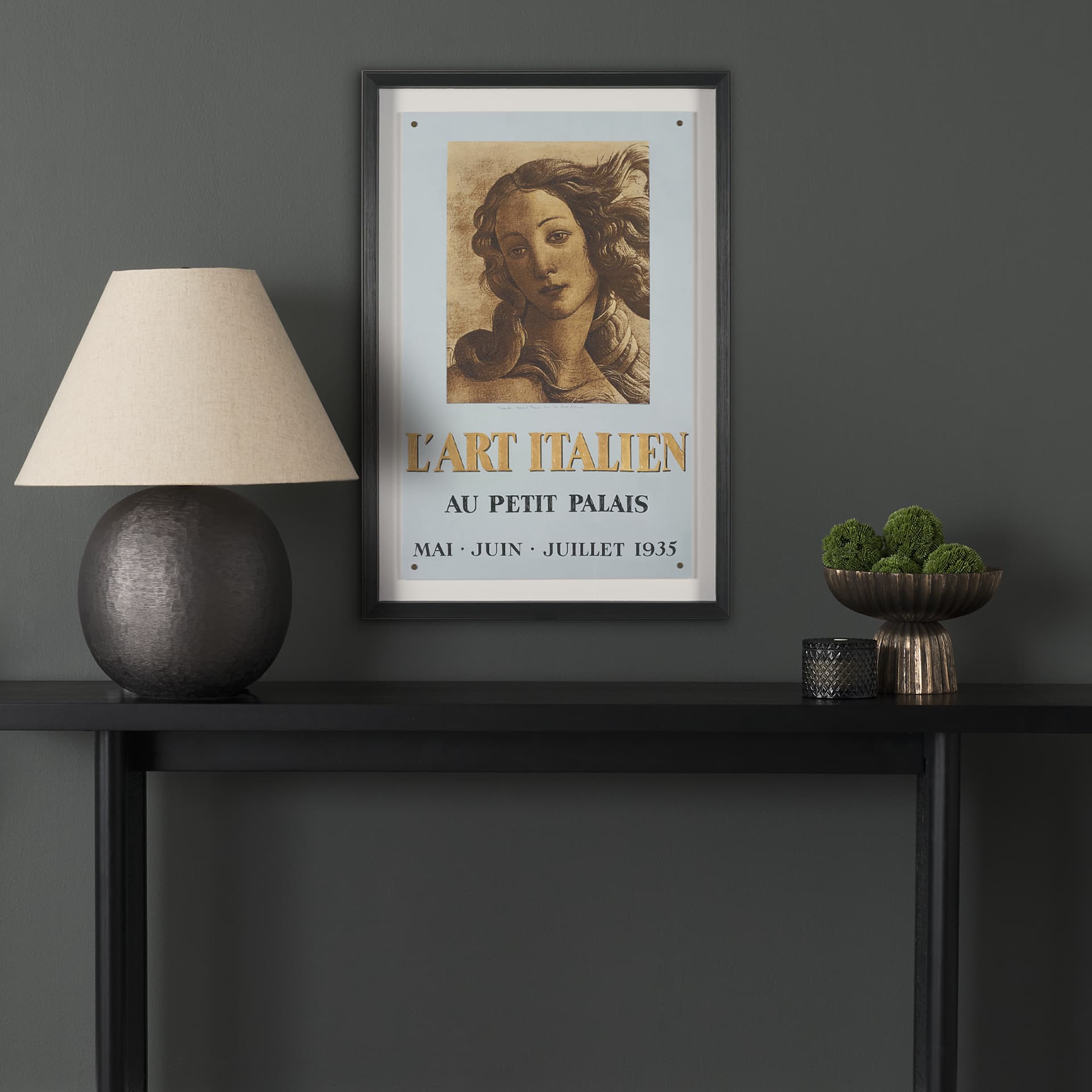 Ephemera L'Art by The Vintage Collection Hand Embelished Textured Framed Artwork Matted under Glass — in a styled room