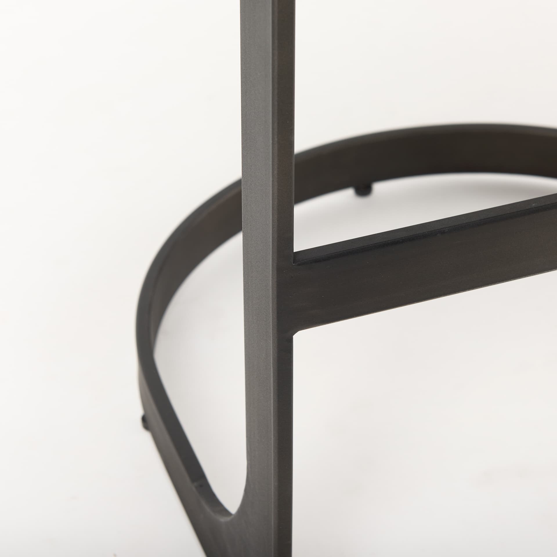 Tyson Backless 27.5in Seat Counter Stool | Brown Leather w/ Metal — product photograph