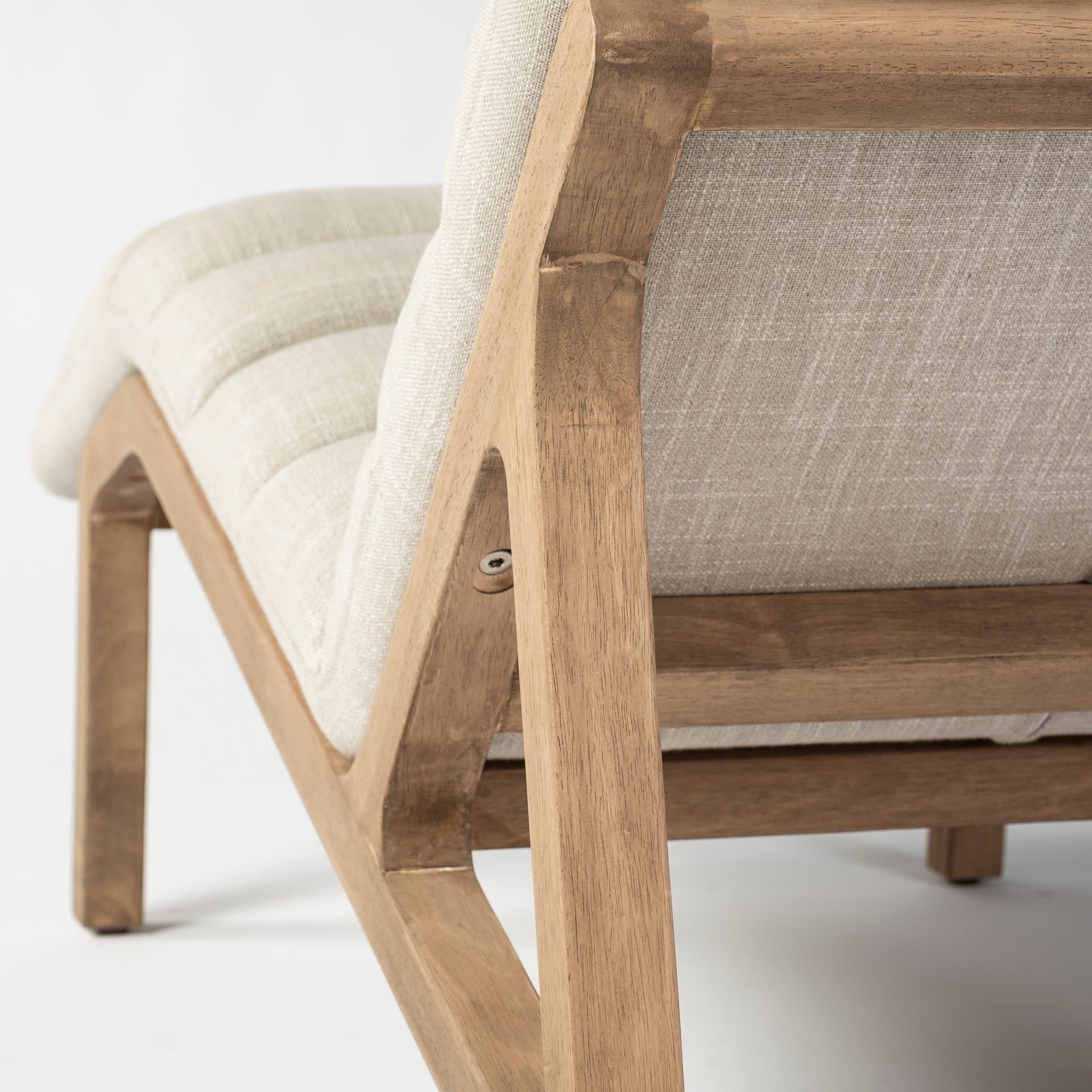 Pierre Beige Fabric Upholstered Armless Chaise Lounge Chair — product photograph