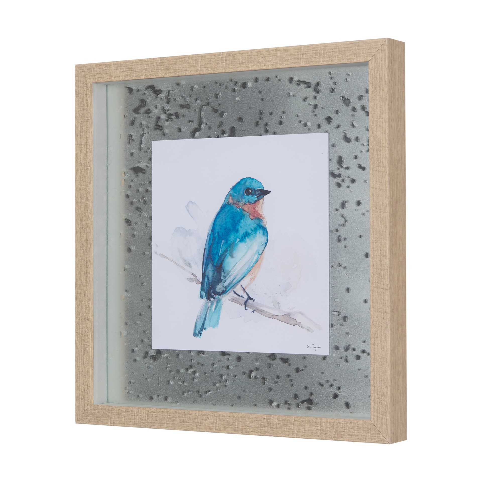 Eastern Blue II by Mercana Studio a Hand Embellished Textured Framed Art Print Matted under Glass — product photograph