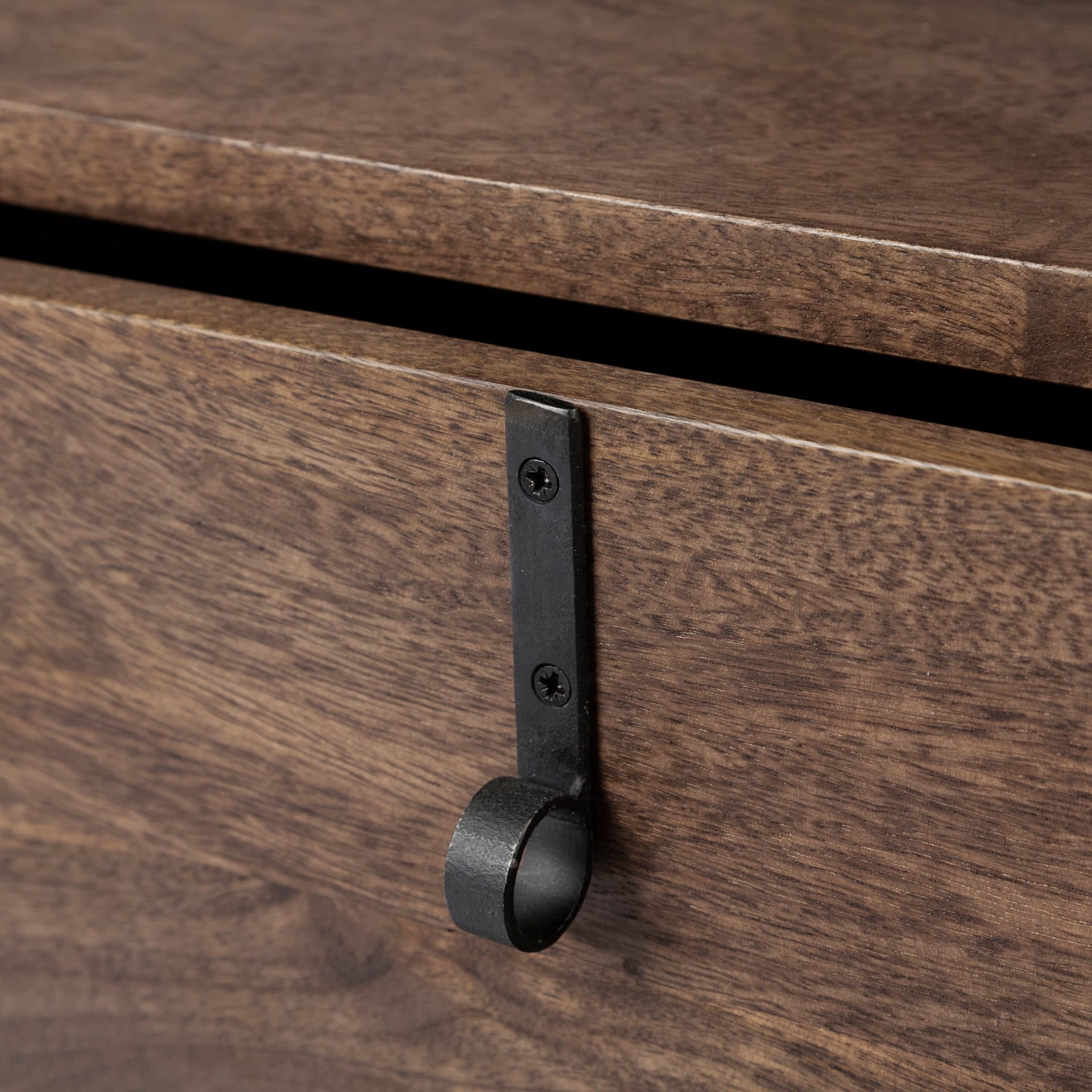 Glenn I 20L x 21W x 24H Dark Brown Wood w/ Black Iron Frame Square End/Side Table — product photograph