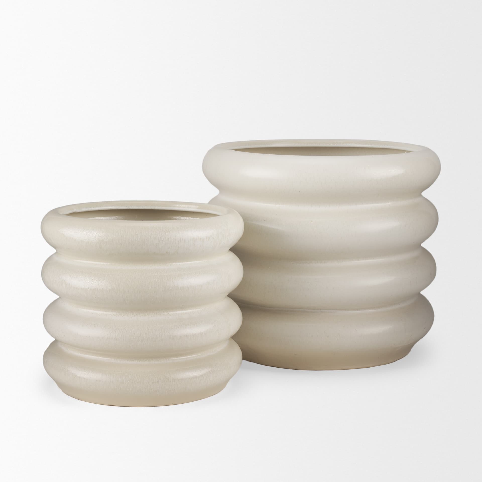 Twyla Short Cream Glazed Floor Vase — product photograph