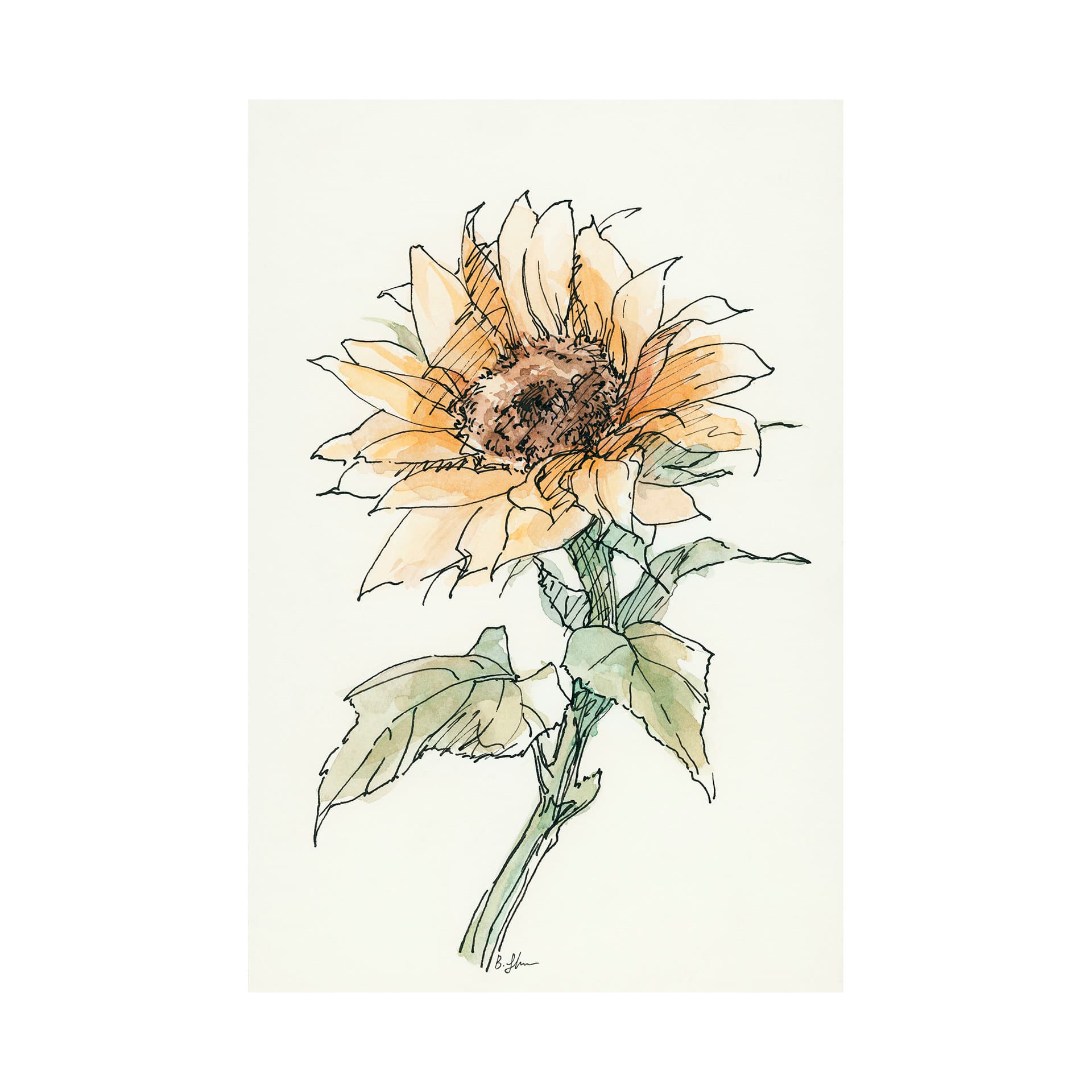Sunflower II by Mercana Studio a Hand Embellished Textured Canvas — product photograph