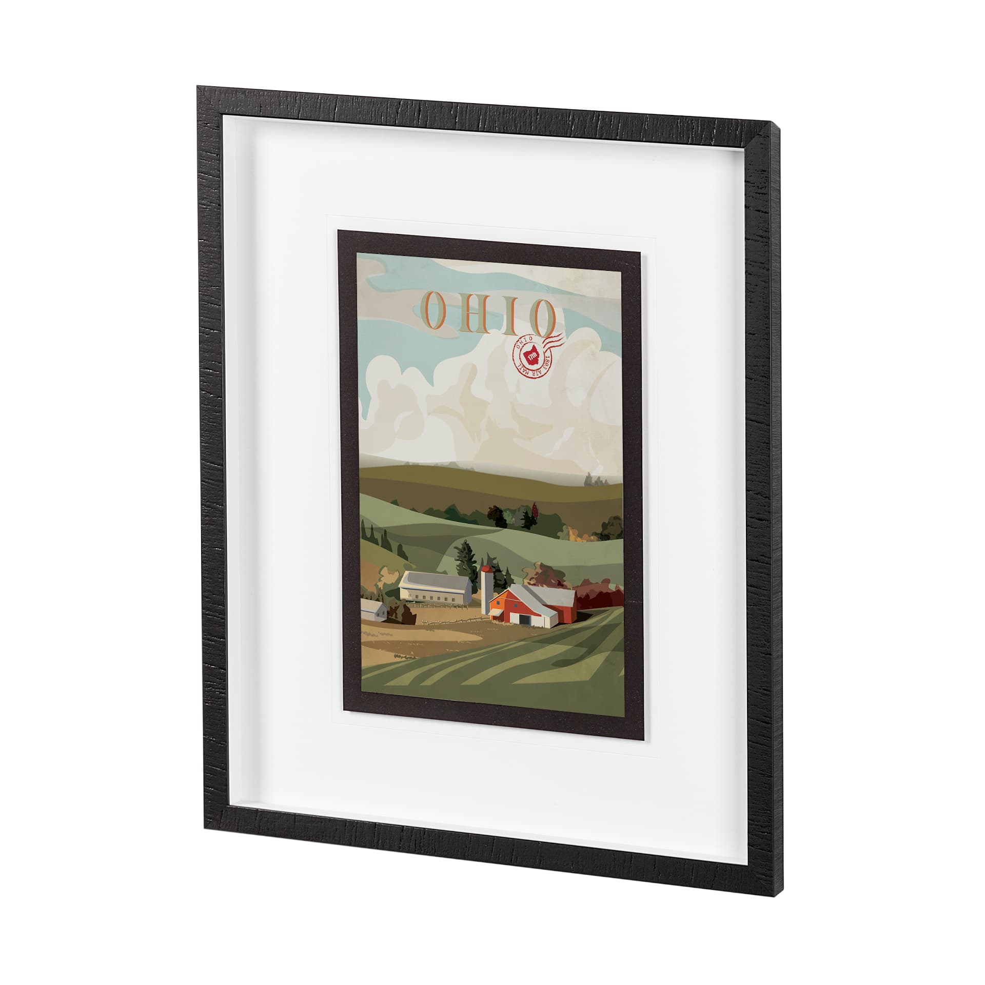 Ohio Go USA (M) by Mercana Studio a Framed Art Print Matted under Glass — product photograph