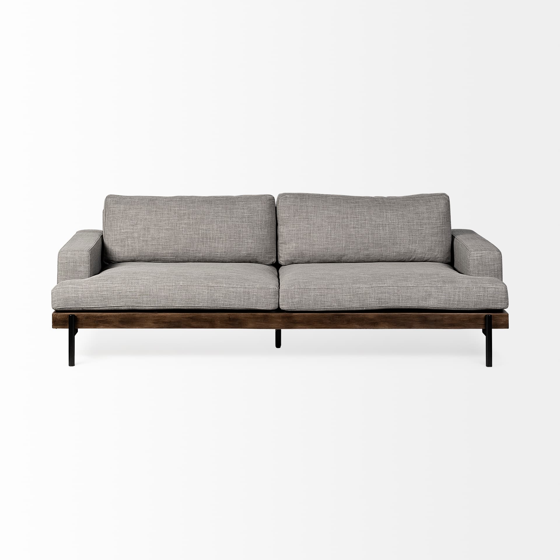 Colburne II 95" Gray Upholstered Three Seater Sofa — product photograph