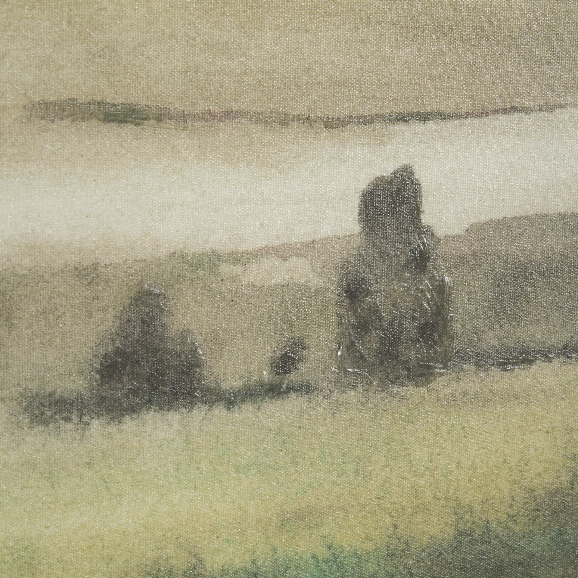 Rolling Fields I Hand Embellished Black Framed Watercolor Art Print on Paper Mounted with Backing — product photograph