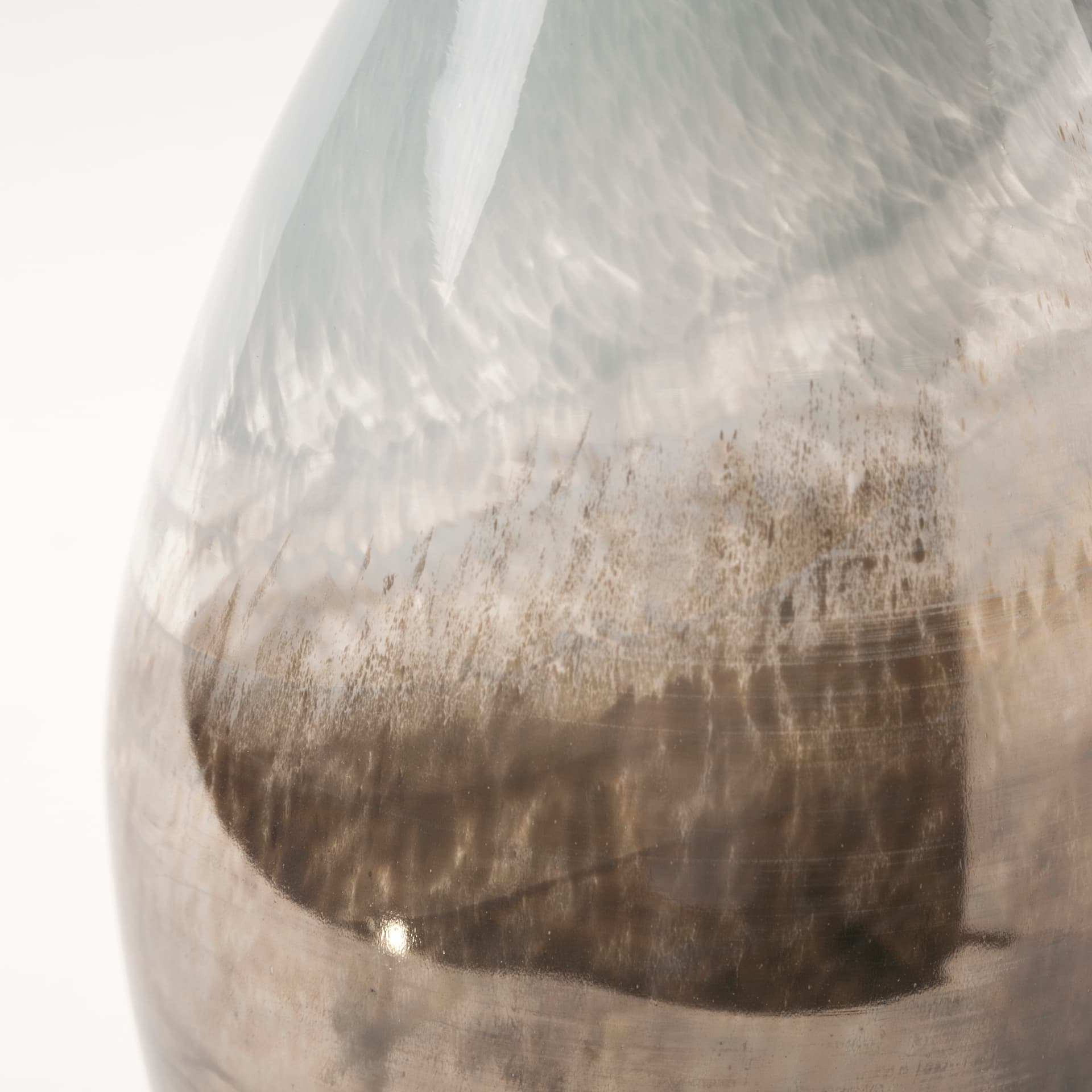 Erie II Tall Two Toned Sky Blue Dark Brown Blown Glass Vase — product photograph