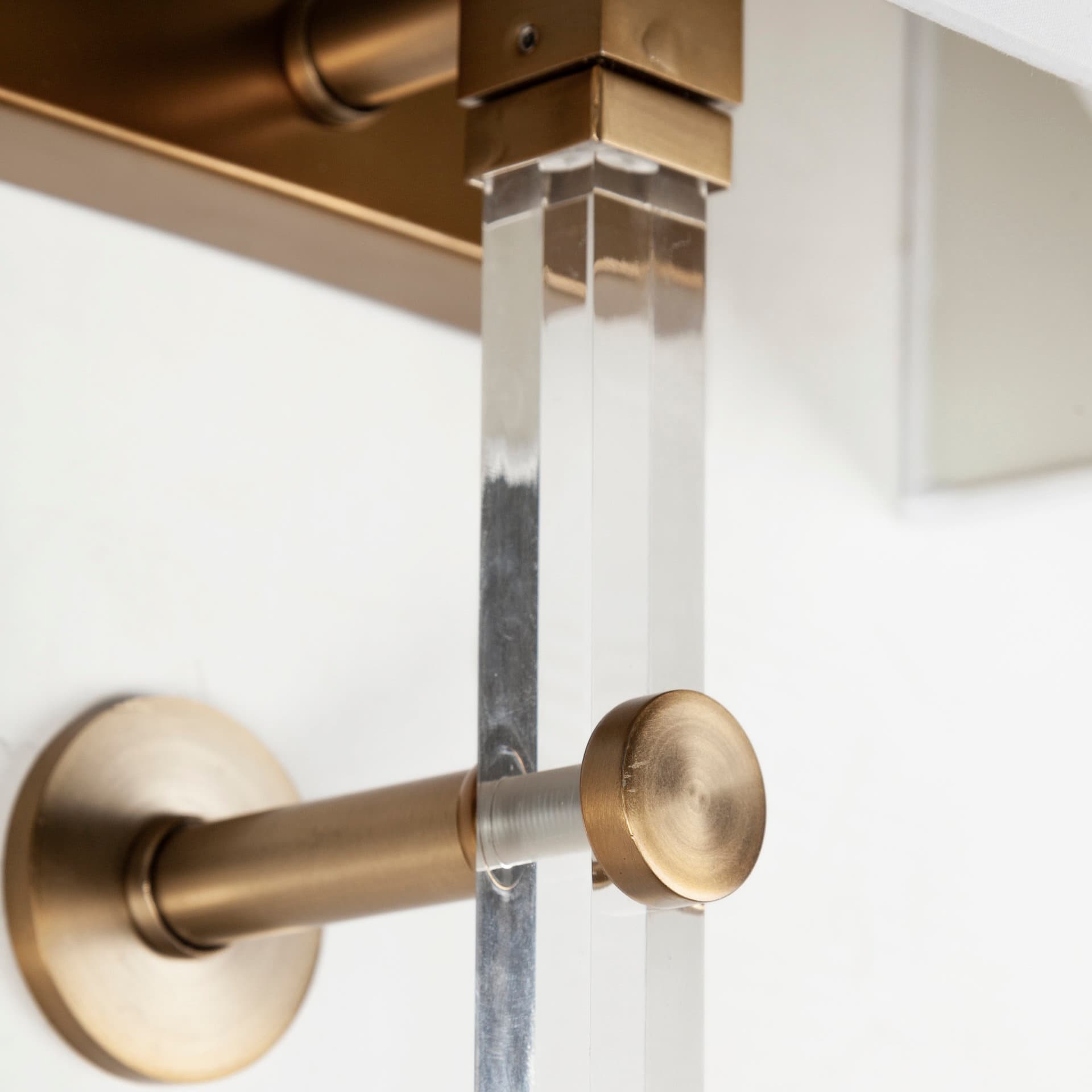 Cantabria 12x30 White Shade Brass/Acrylic Wall Sconce — product photograph