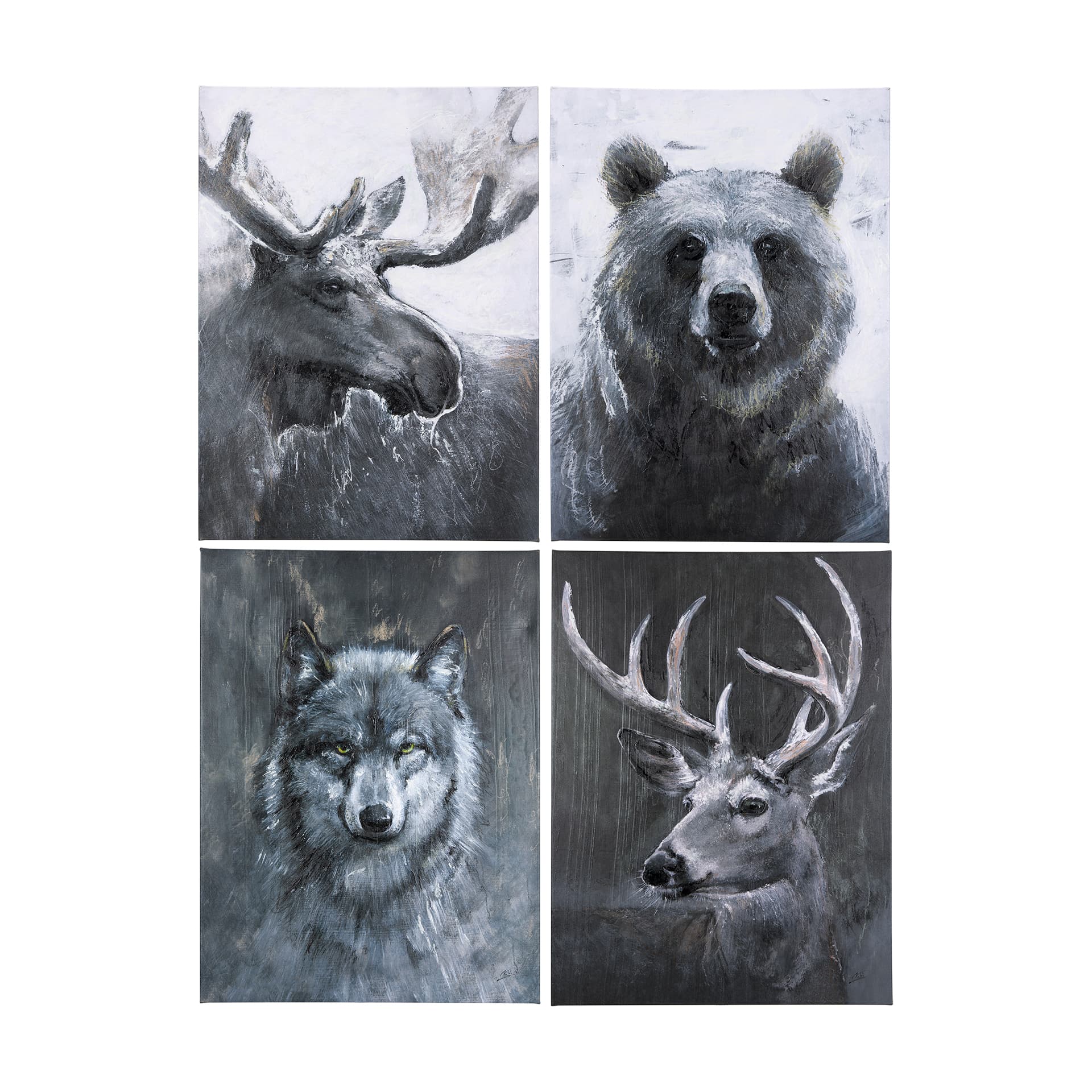 Animal Portrait III by Mercana Studio a Hand Embellished Textured Canvas — product photograph