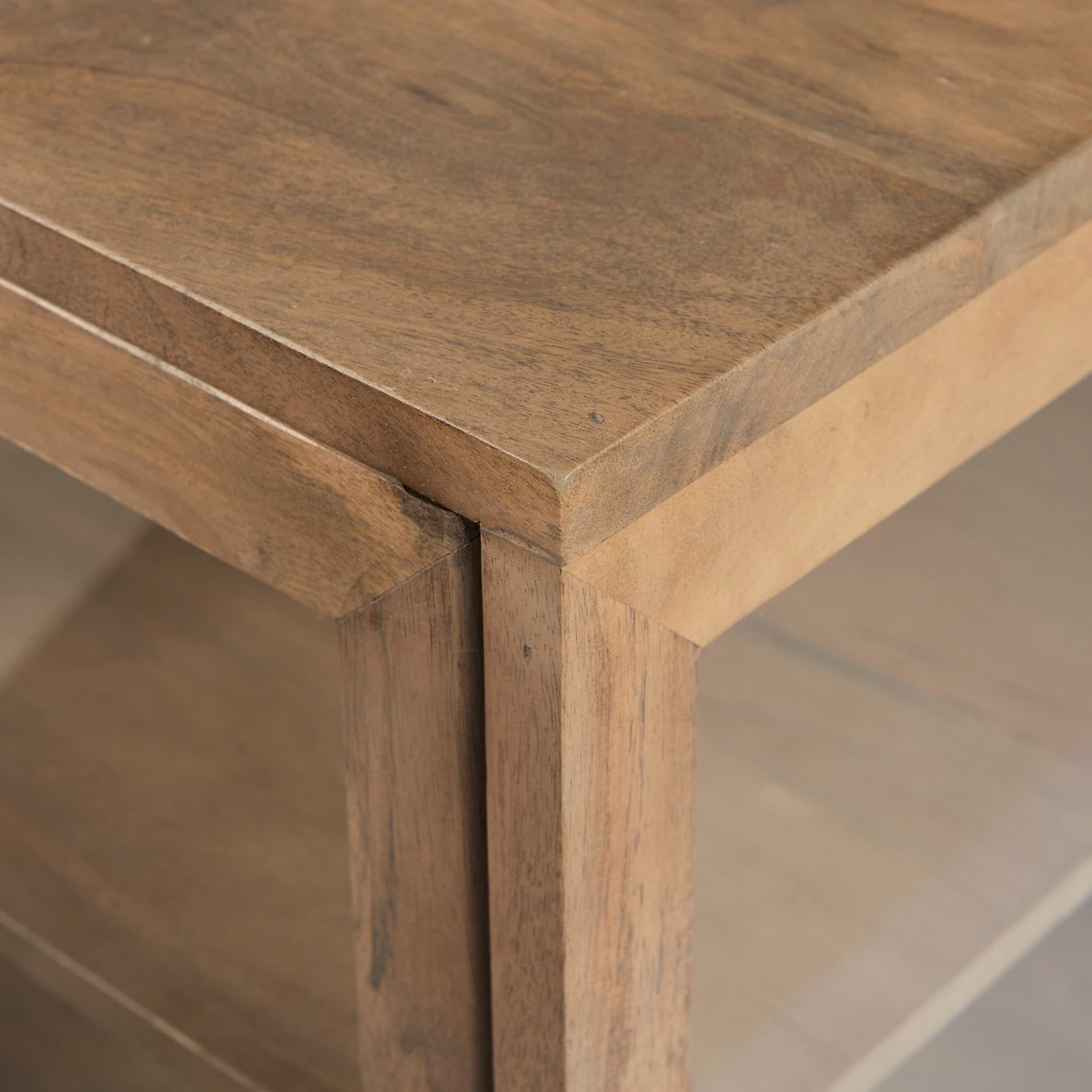 Arelius 20L x 18W x 26H Light Brown Wood W/ Black Metal Frame End/Side Table — product photograph