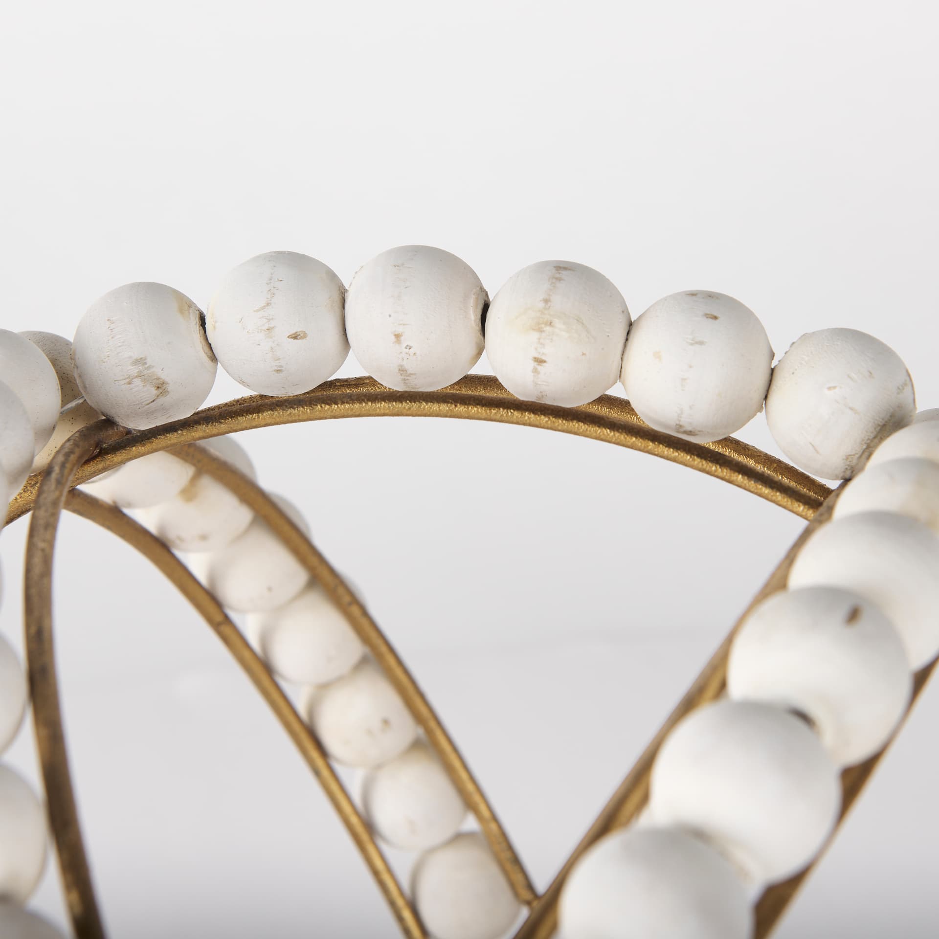 Espanlade II Large 11L x 11W White Wooden Beaded Orb — product photograph