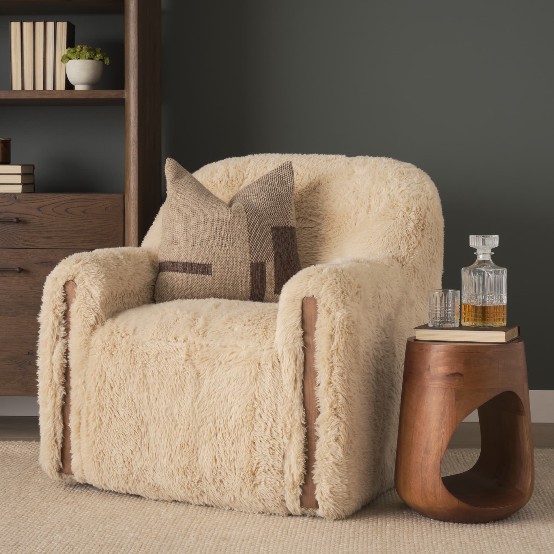 Cove Mid-Brown Sculptural Open Side Table — product photograph