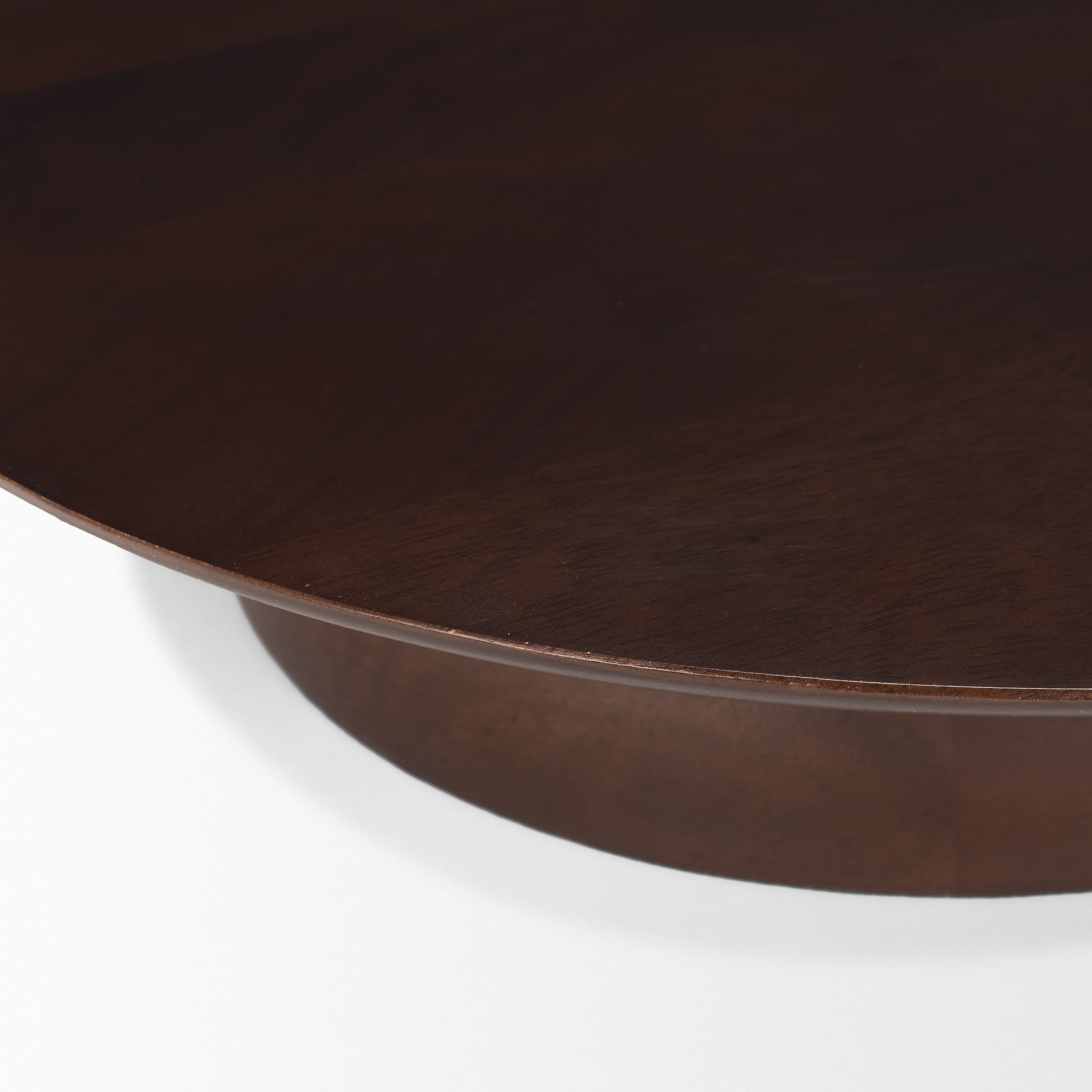 Sadira Large Mid-Dark Brown Solid Wood Round Riser — product photograph