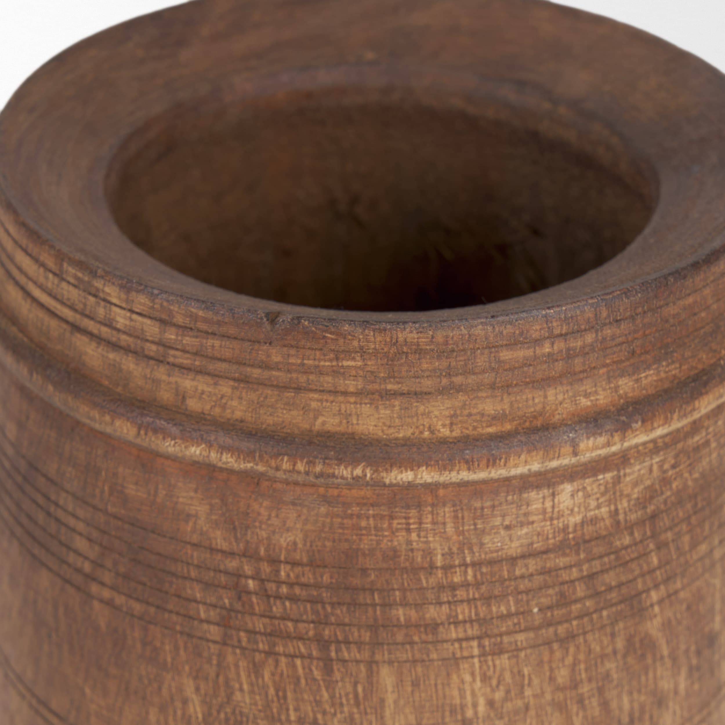 Porta Small Medium Brown Reclaimed Wooden Pot — product photograph