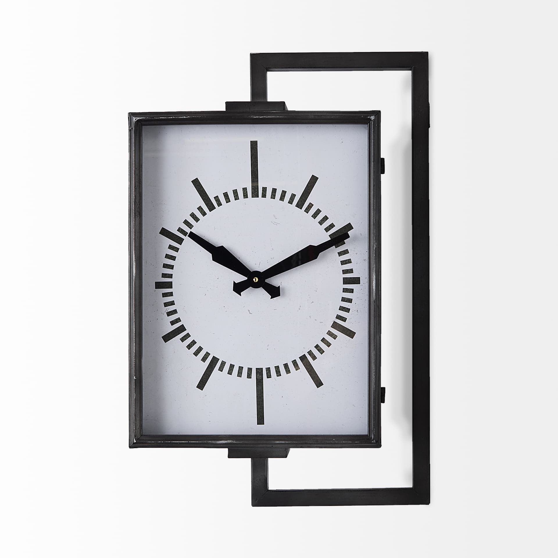 Hagar Rectangular Large Industrial Wall Clock — product photograph