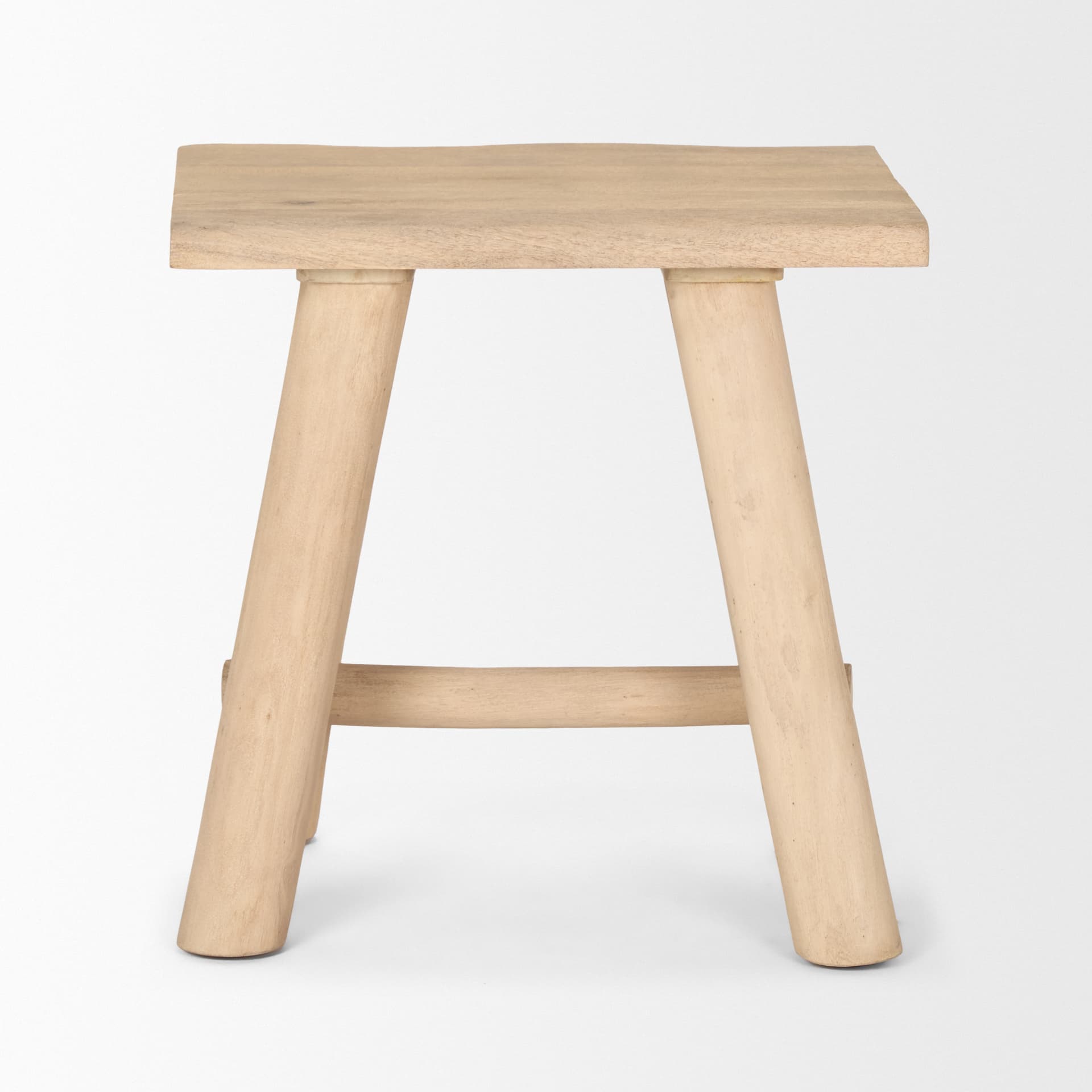Sekou Light Brown Short Wooden Craftsman Stool — product photograph
