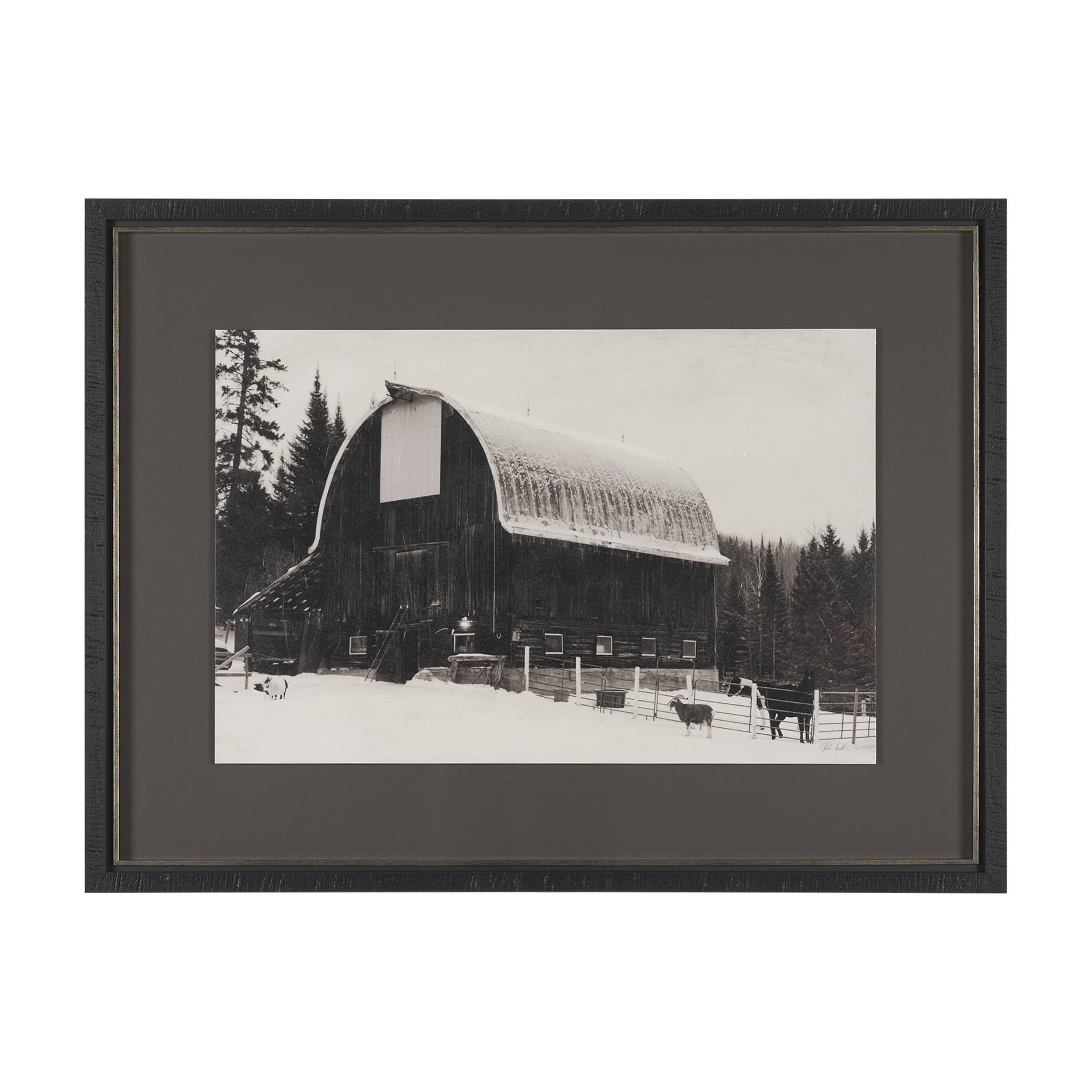 The Farm by Deborah Revell Hand Embelished Textured Framed Art Print Matted under Glass — product photograph