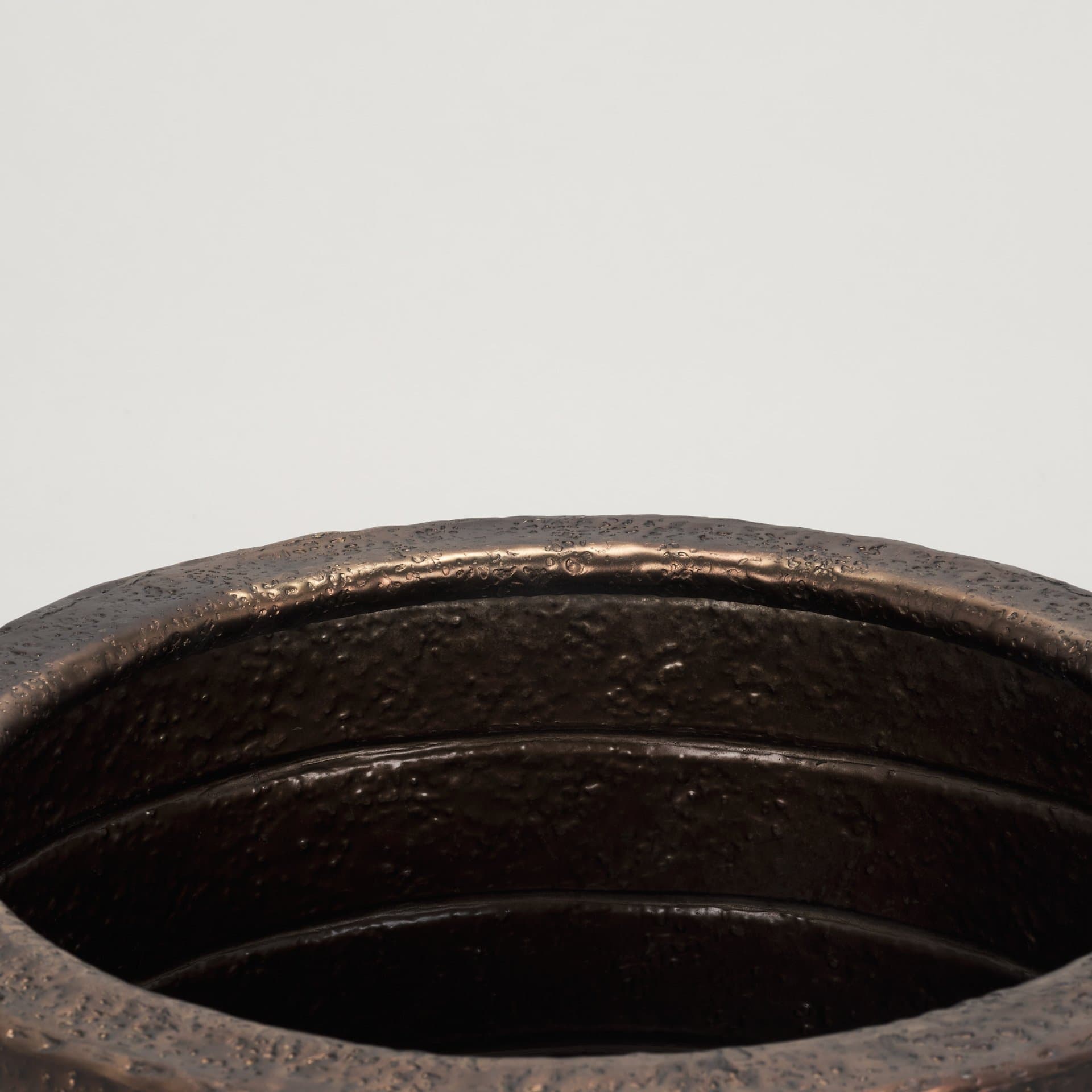 Aivana Large Antiqued Gold Metal Floor Vase — product photograph