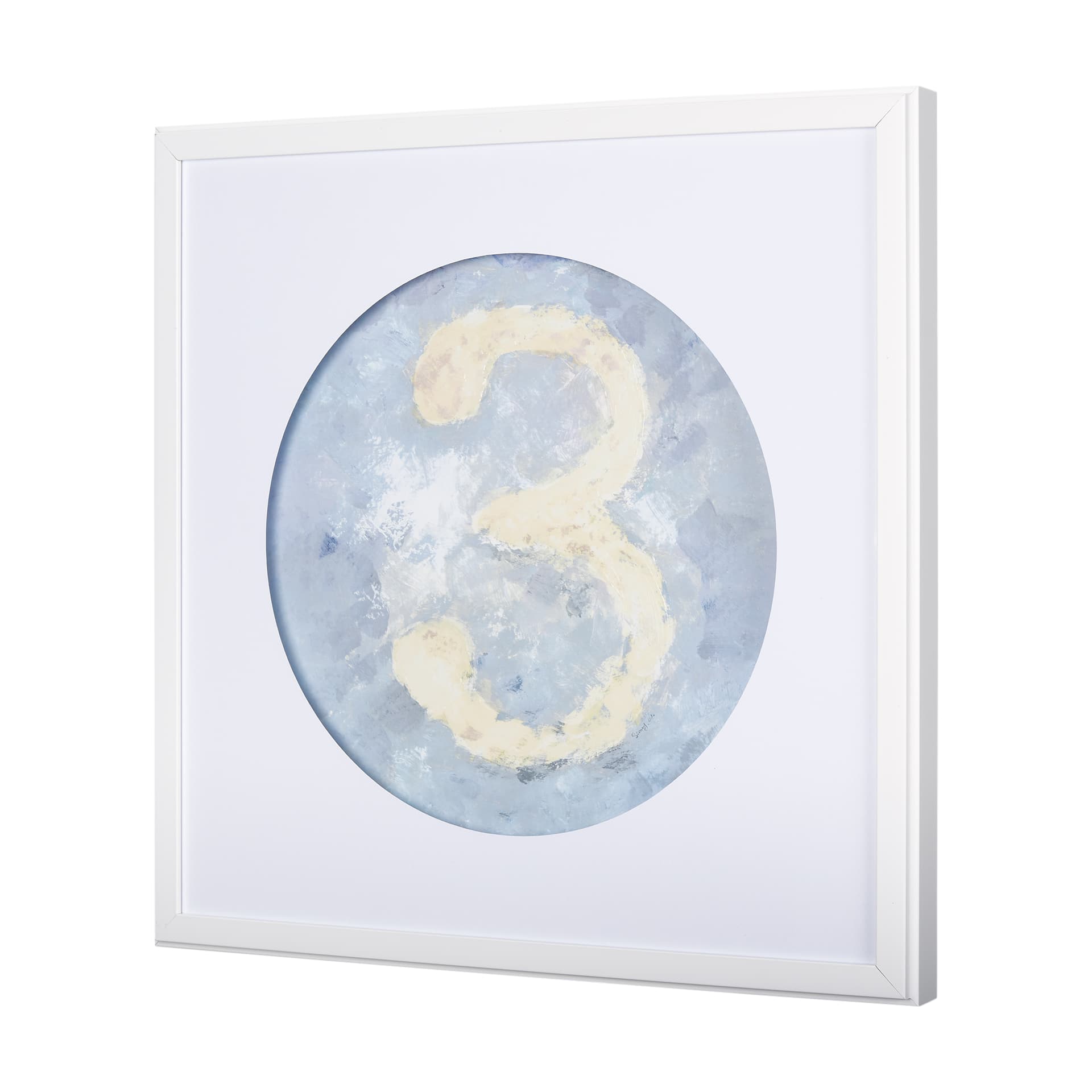 Numbers III by Mercana Studio a Hand Embellished Textured Framed Art Print Matted under Glass — product photograph