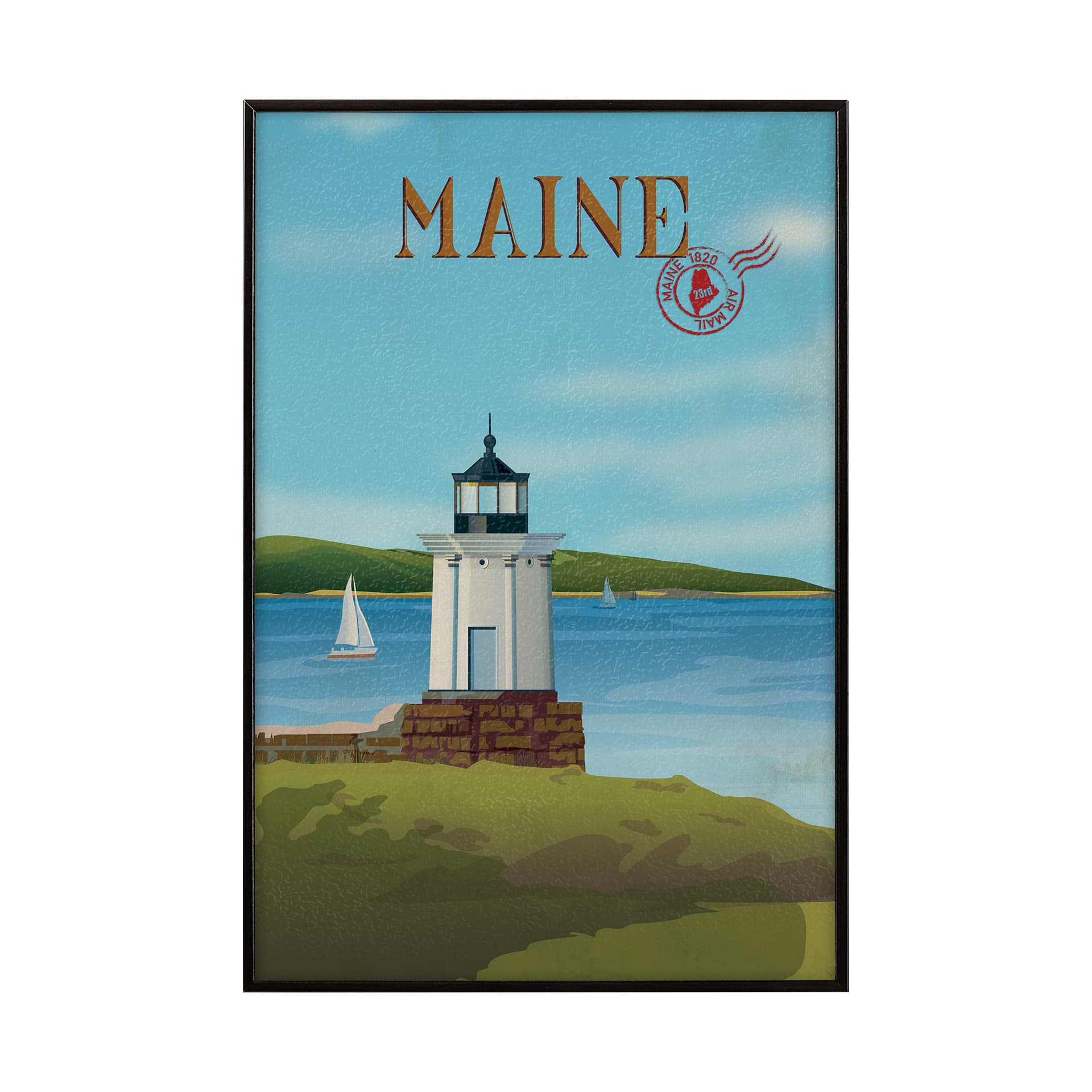 Maine GO (SM) by Mercana Studio Textured Framed Artwork Matted — product photograph
