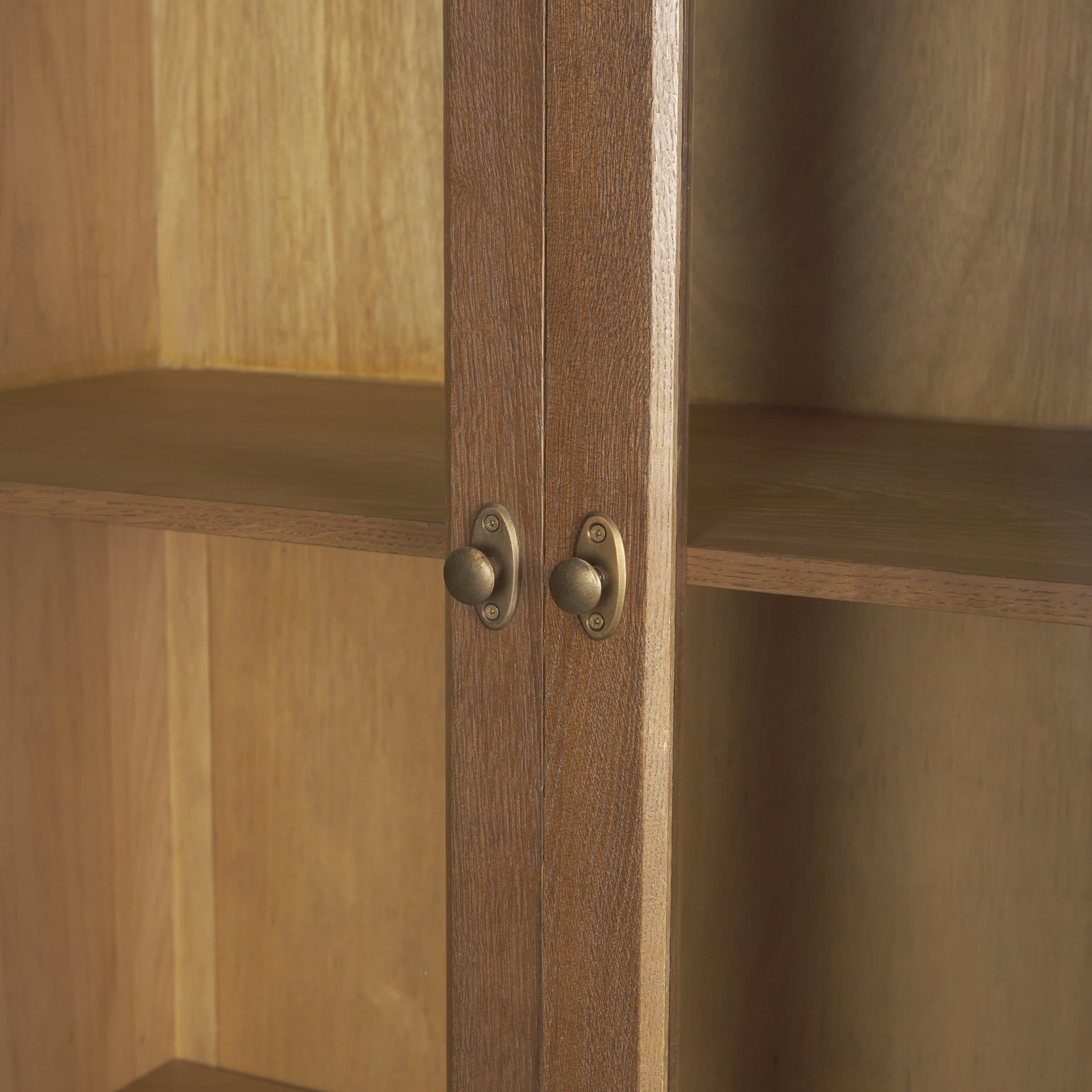 Winsford Two-Tone Oak Display Cabinet w/ Glass Doors — product photograph