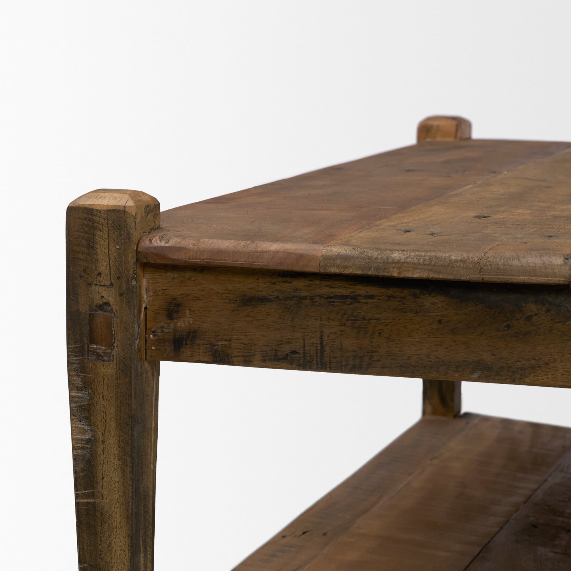 Ashwick Dark Brown Reclaimed Wood Square Coffee Table — product photograph