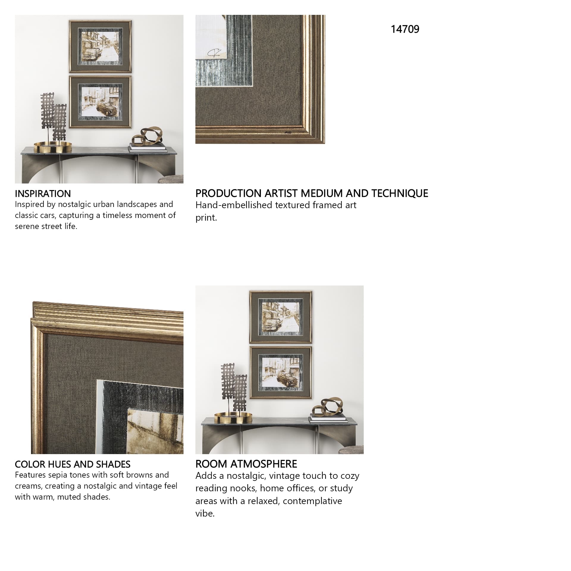 Vintage Car Picture I by Mercana Studio Hand Embellished Textured Framed Art Print Matted under Glas — in a styled room