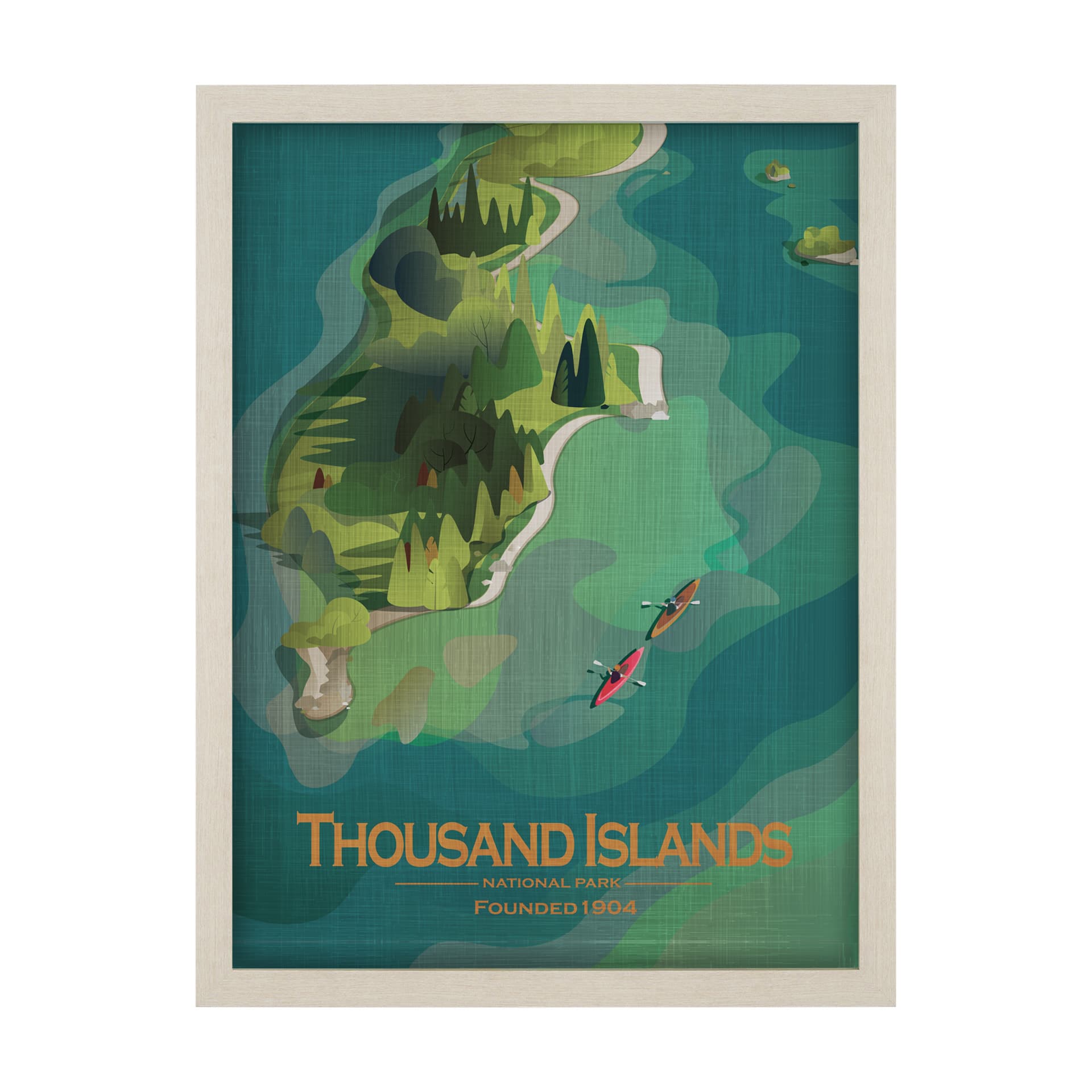 Thousand Islands GO (L) by Mercana Studio Textured Framed Artwork Matted — product photograph
